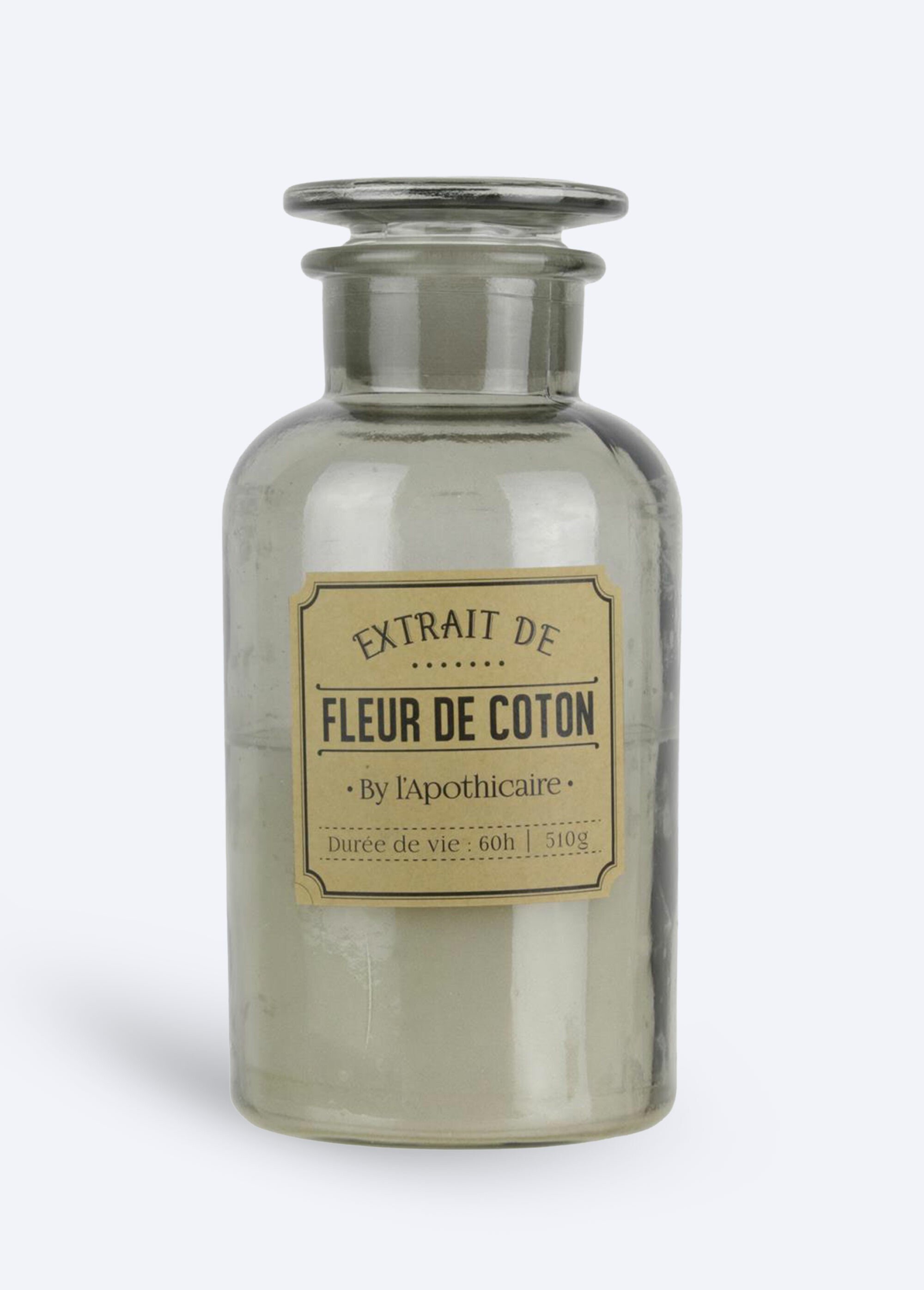 Bougie verre teinté rétro parfumée, 21cm Blanc CMP-BO5168 FA1