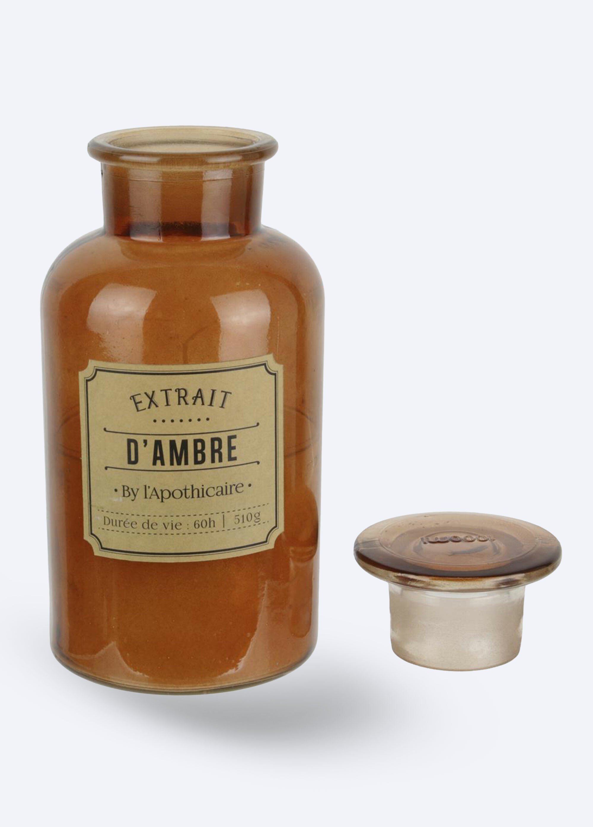 Bougie verre teinté rétro parfumée, 21cm Marron CMP-BO5168 DE1