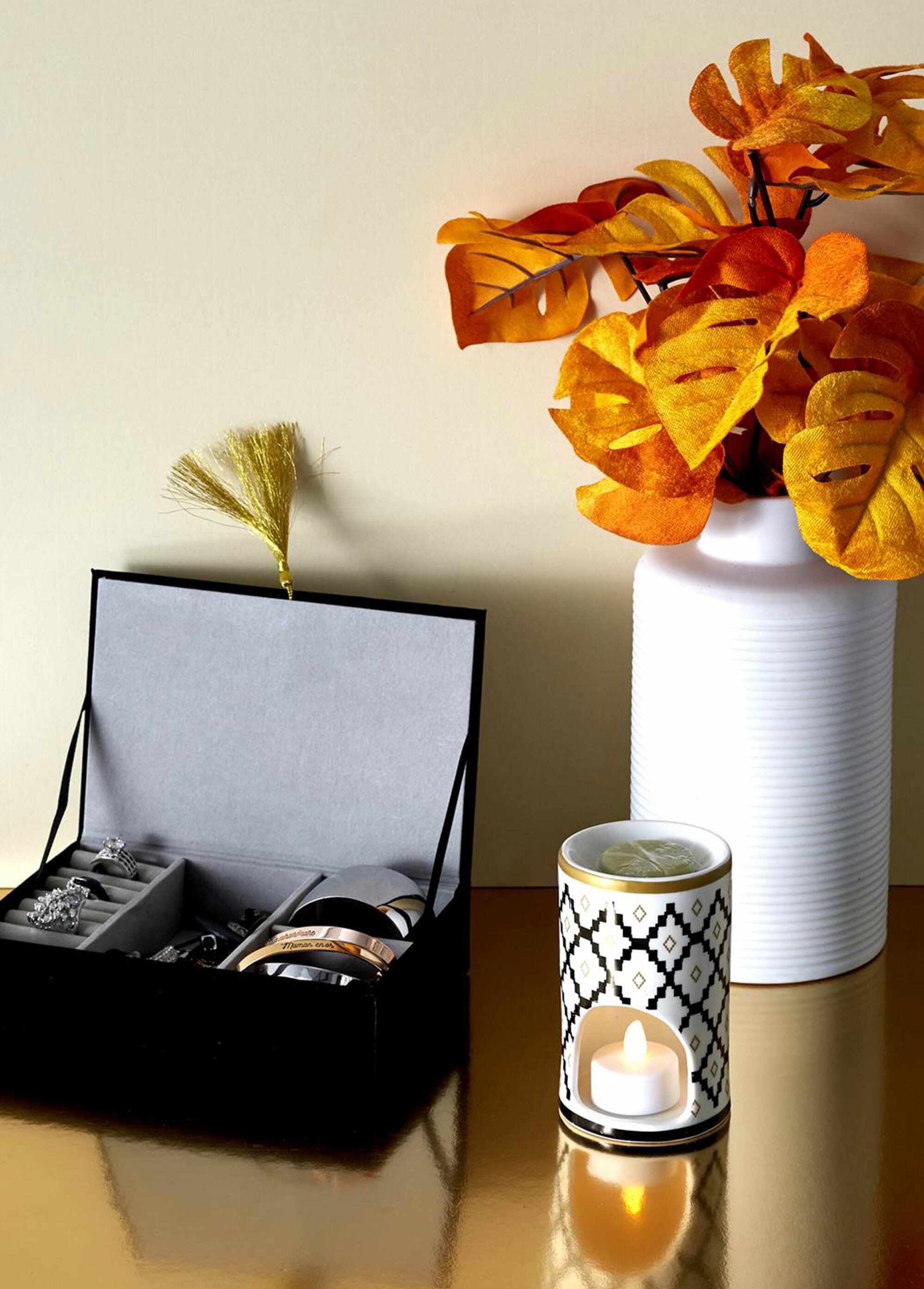 Brule parfum céramique + cire parfumée Blanc CMP-BO5384 SI1