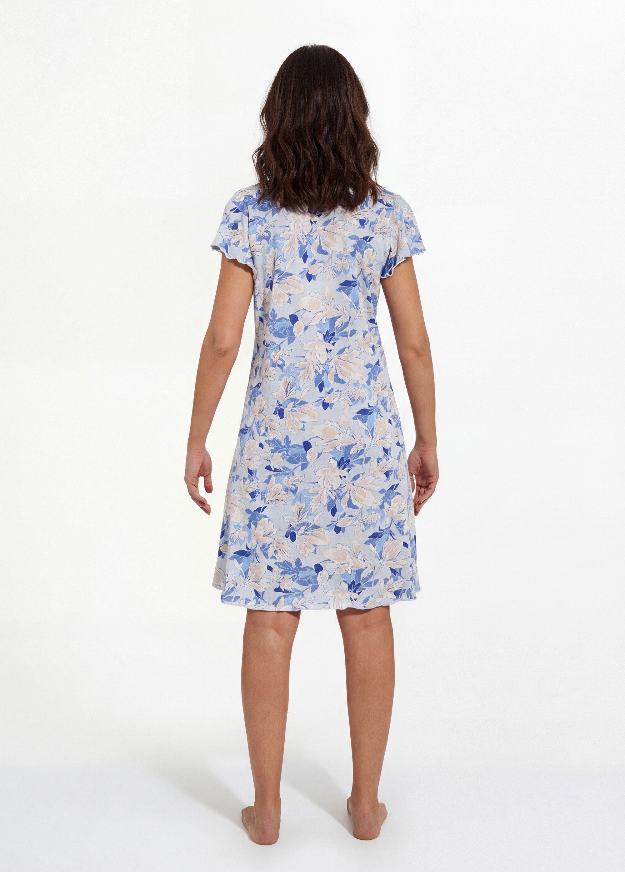Chemise de nuit coton dentelle Femme Bleu SELESTINE DO1