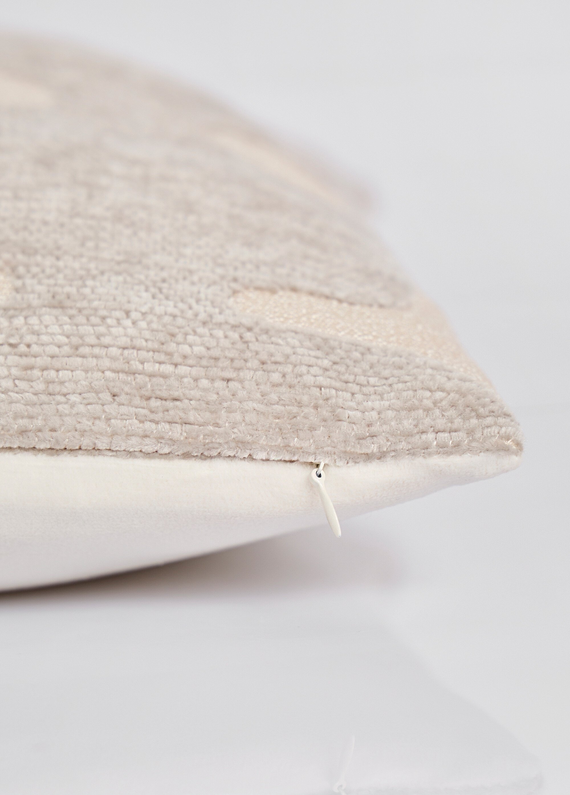 Coussin carré, motif organique velours Gris KP-HZ1260000 DE1