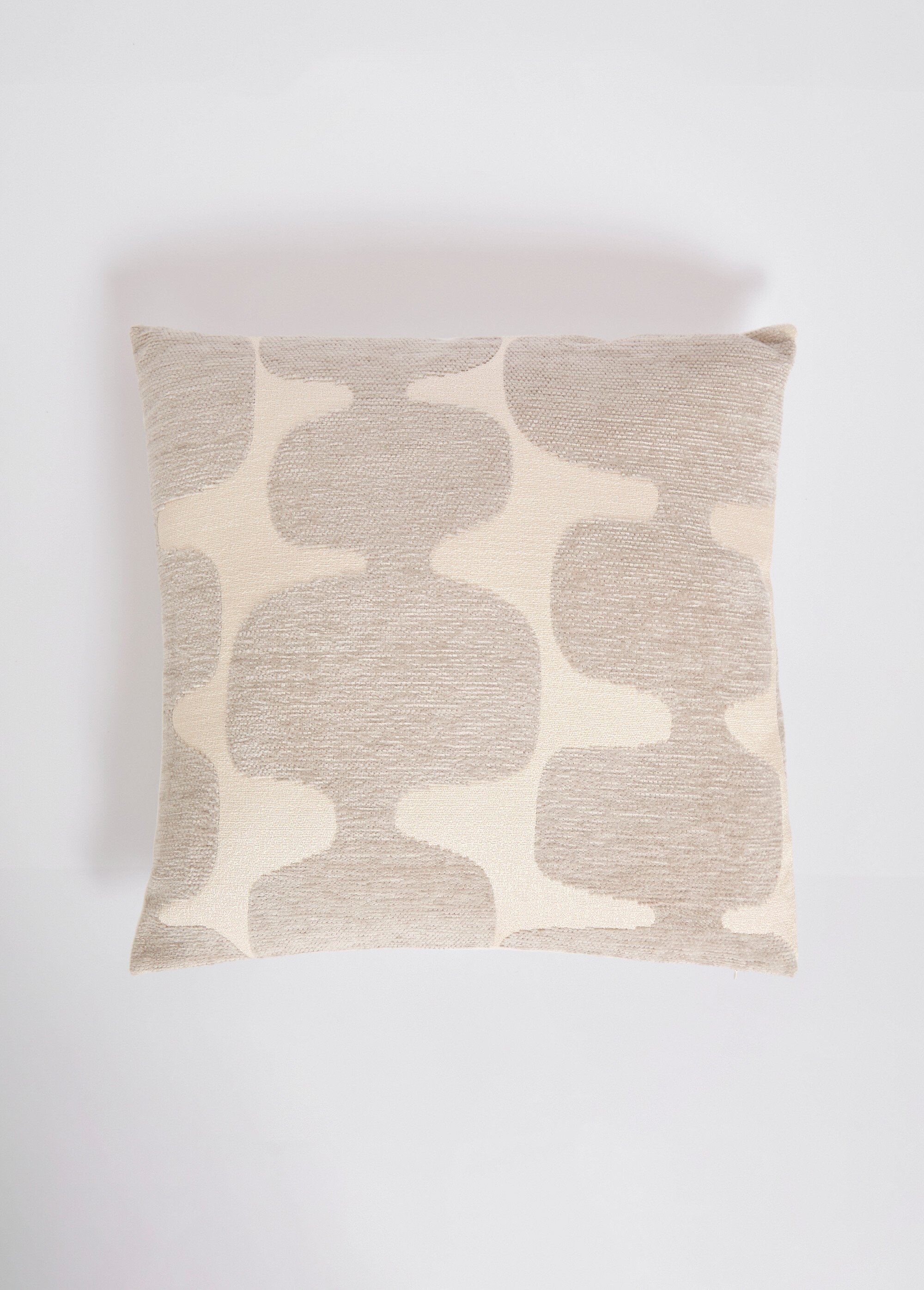 Coussin carré, motif organique velours Gris KP-HZ1260000 FA1