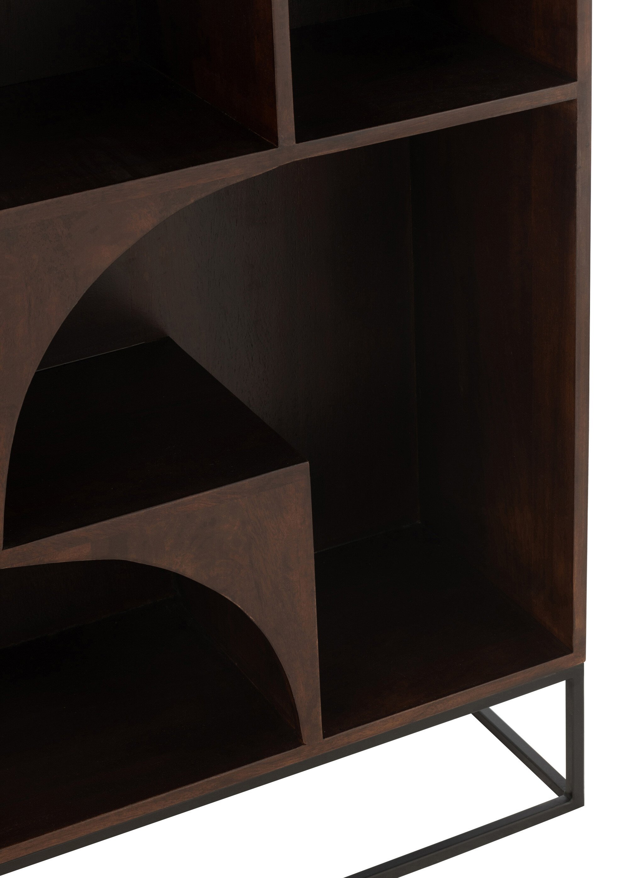 Etagère design arches, en manguier 1B MARRON JP-46018 DE2