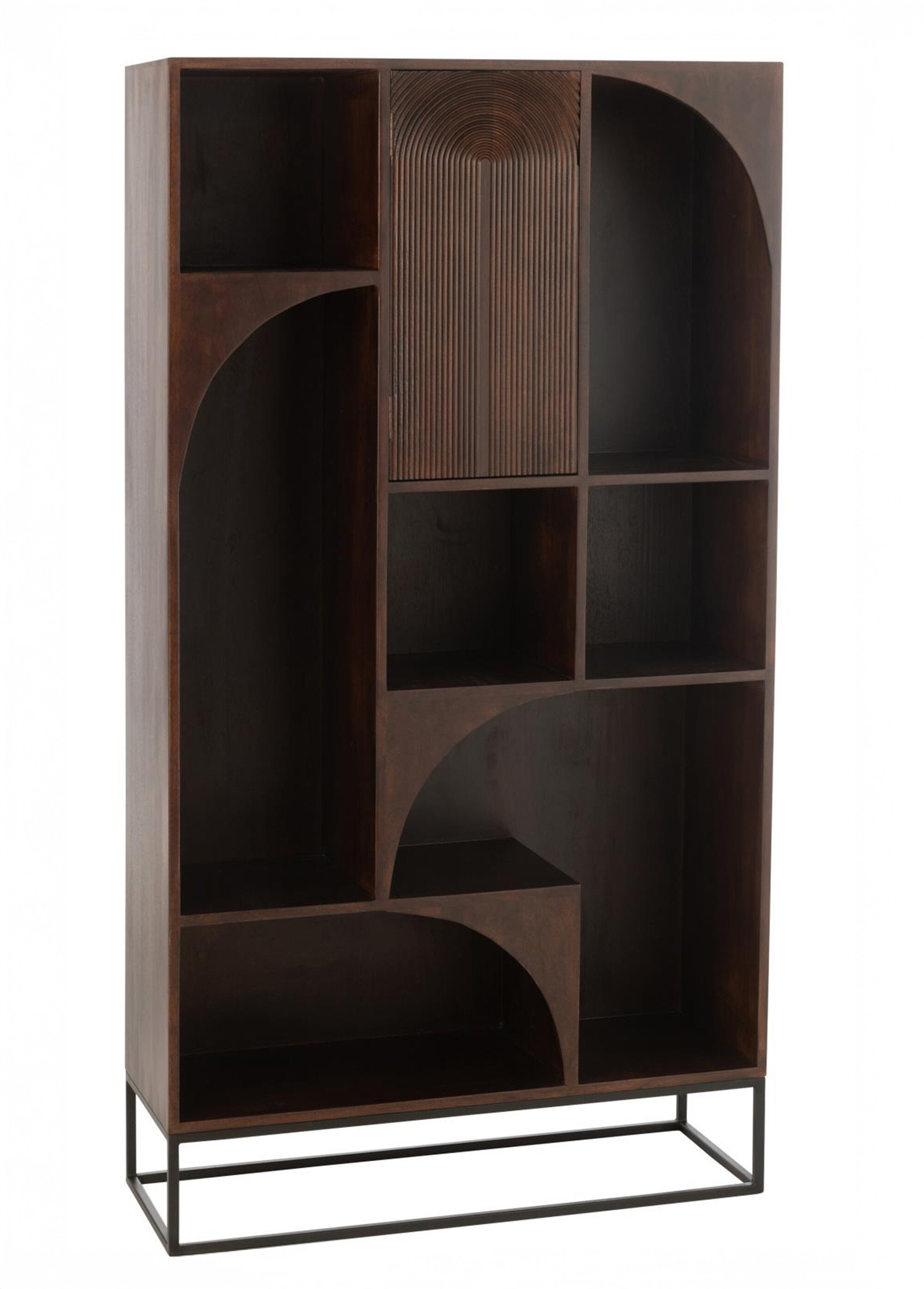 Etagère design arches, en manguier 1B MARRON JP-46018 FA1