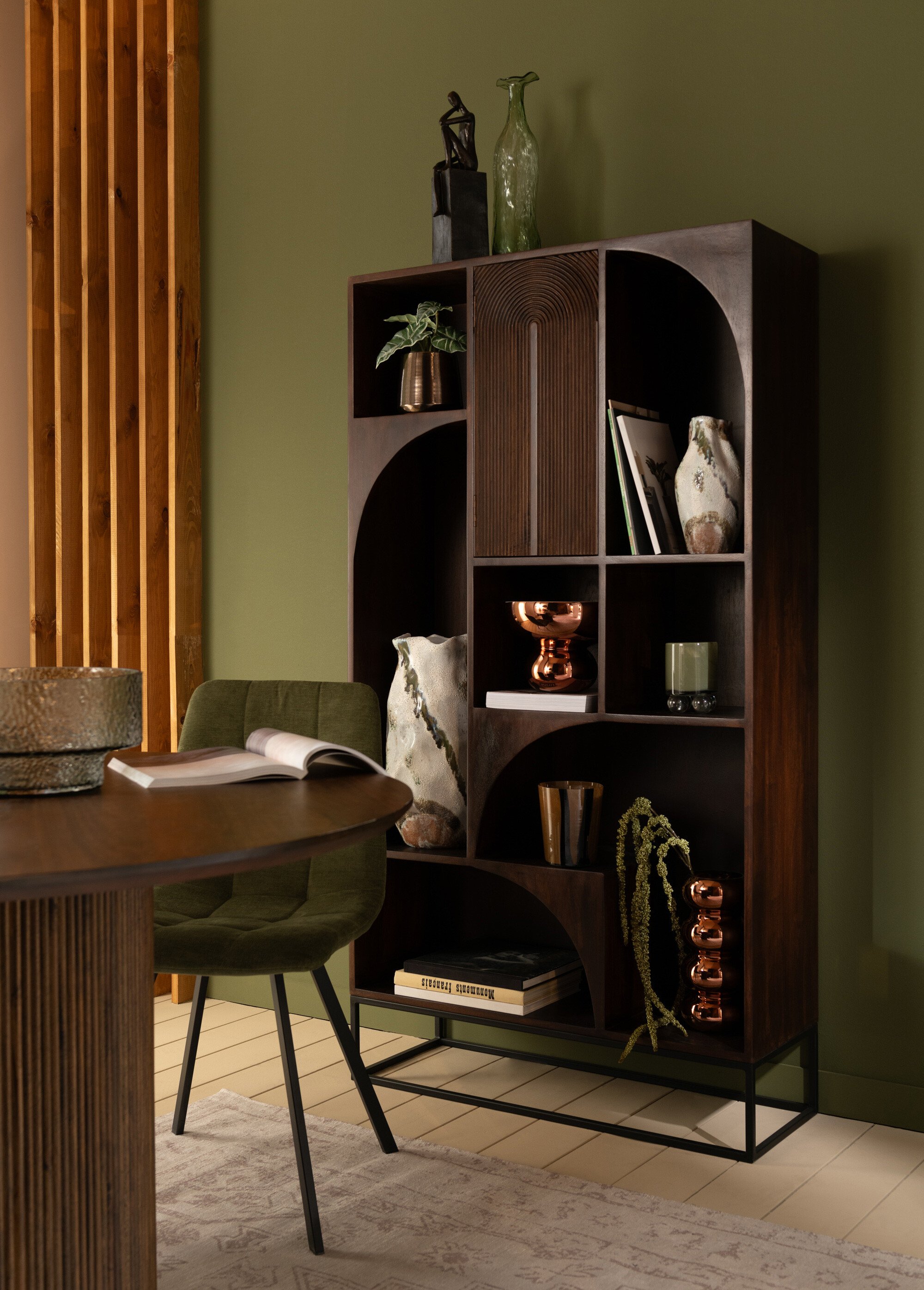 Etagère design arches, en manguier 1B MARRON JP-46018 SI1