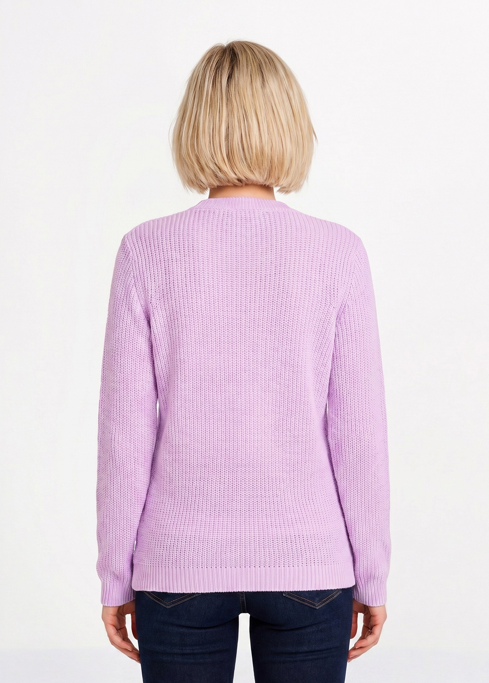 Gilet long boutonné brillant manches longues Femme Violet MACOUBA DO1