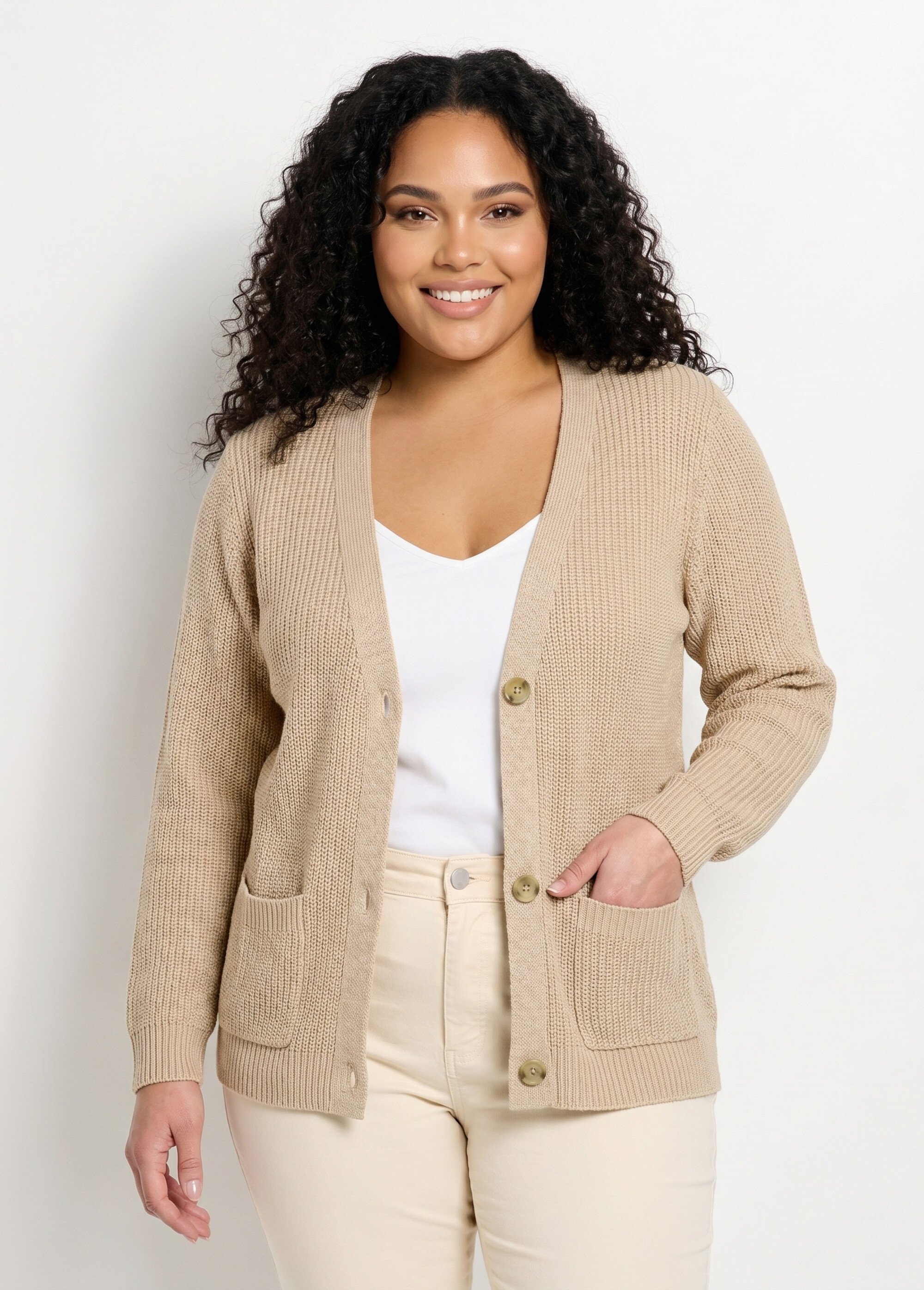 Gilet long boutonné brillant manches longues