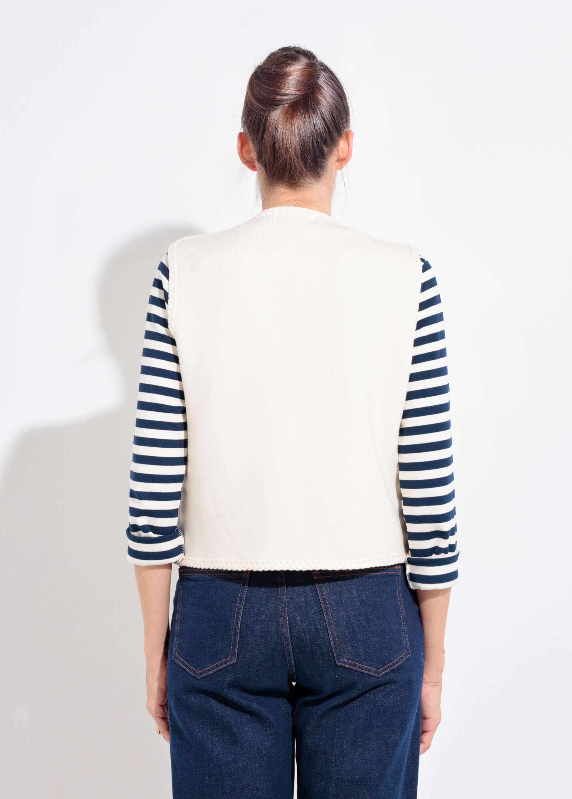 Gilet sans manches épais détails tressés