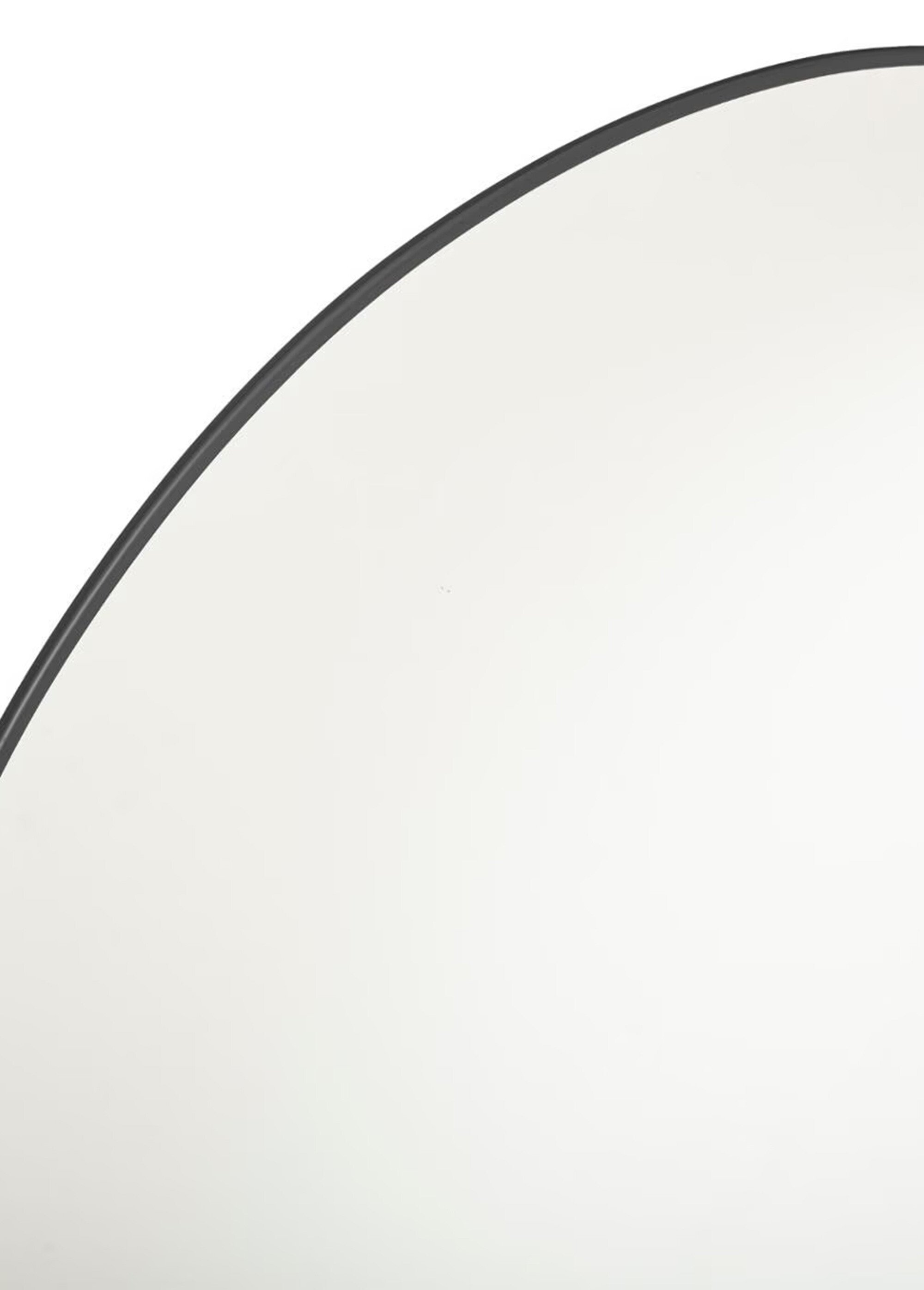 Grand miroir rond, contour fin aluminium