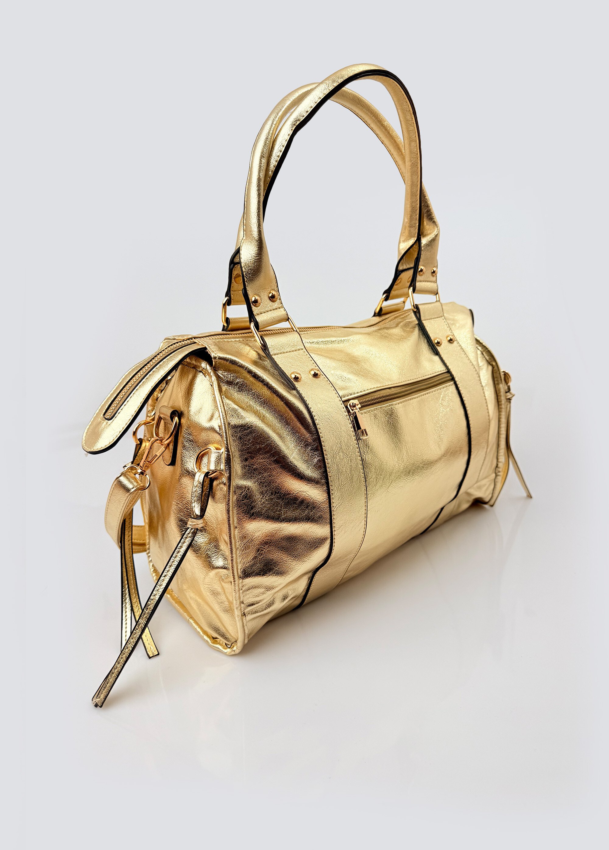 Grand sac à main métallisé tendance Femme Doré BAG-M-339 DE1
