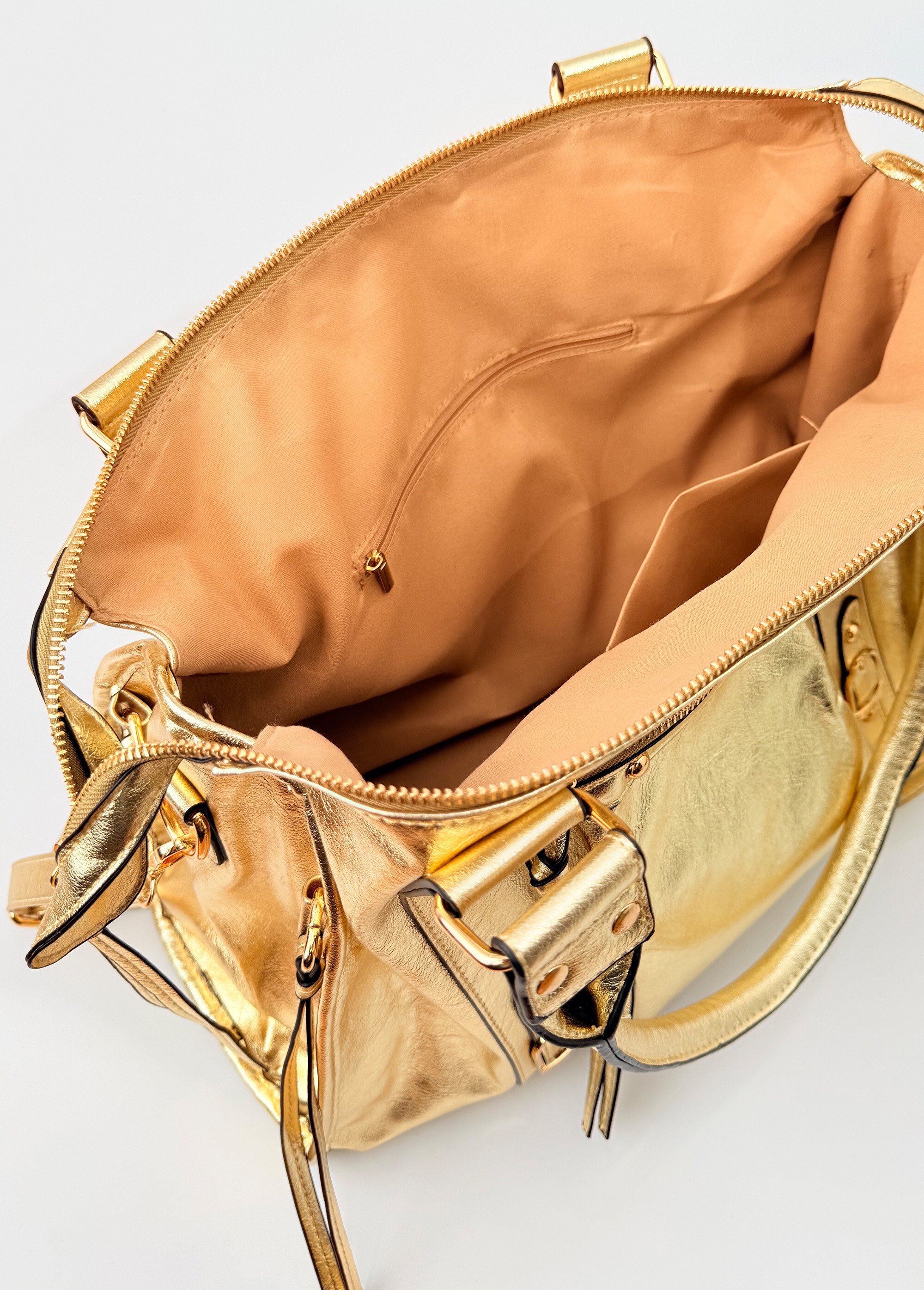 Grand sac à main métallisé tendance Femme Doré BAG-M-339 DE2