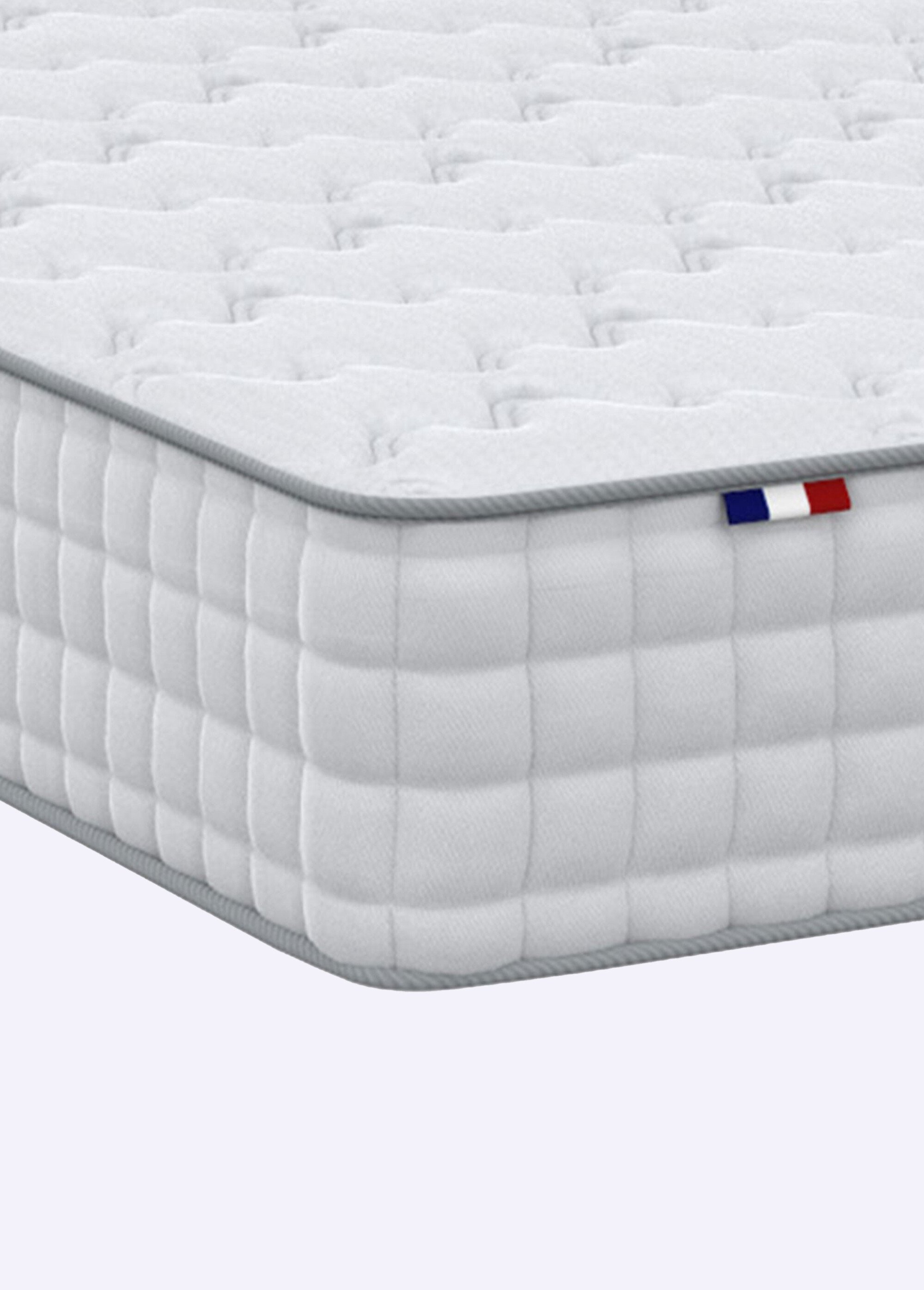 Matelas ferme à ressorts 5 zones, haut. 19/20cm BLANC AFI-RAVELIE DE1