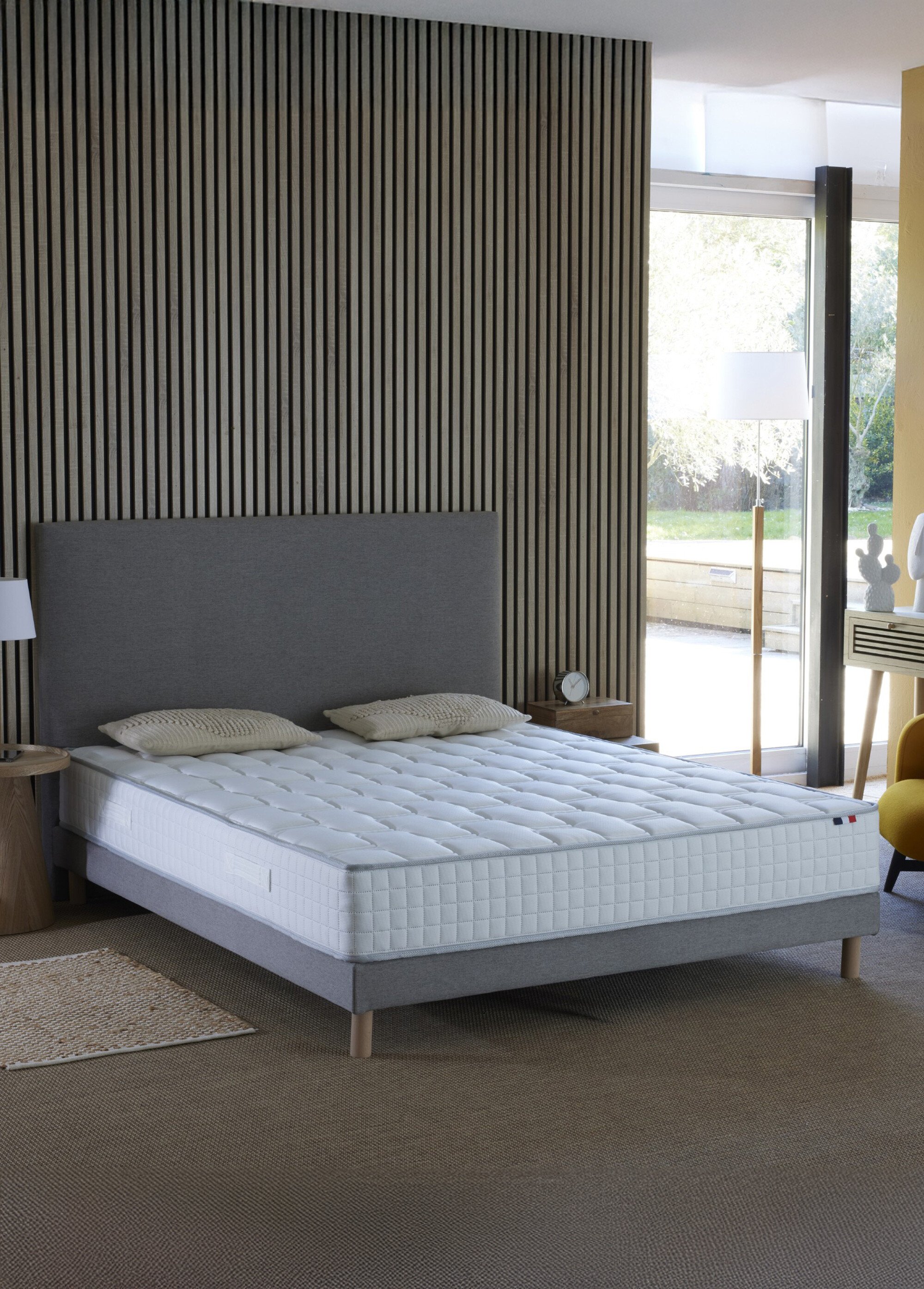 Matelas ferme à ressorts 7 zones, haut. 24cm BLANC AFI-RENONCULE SF1