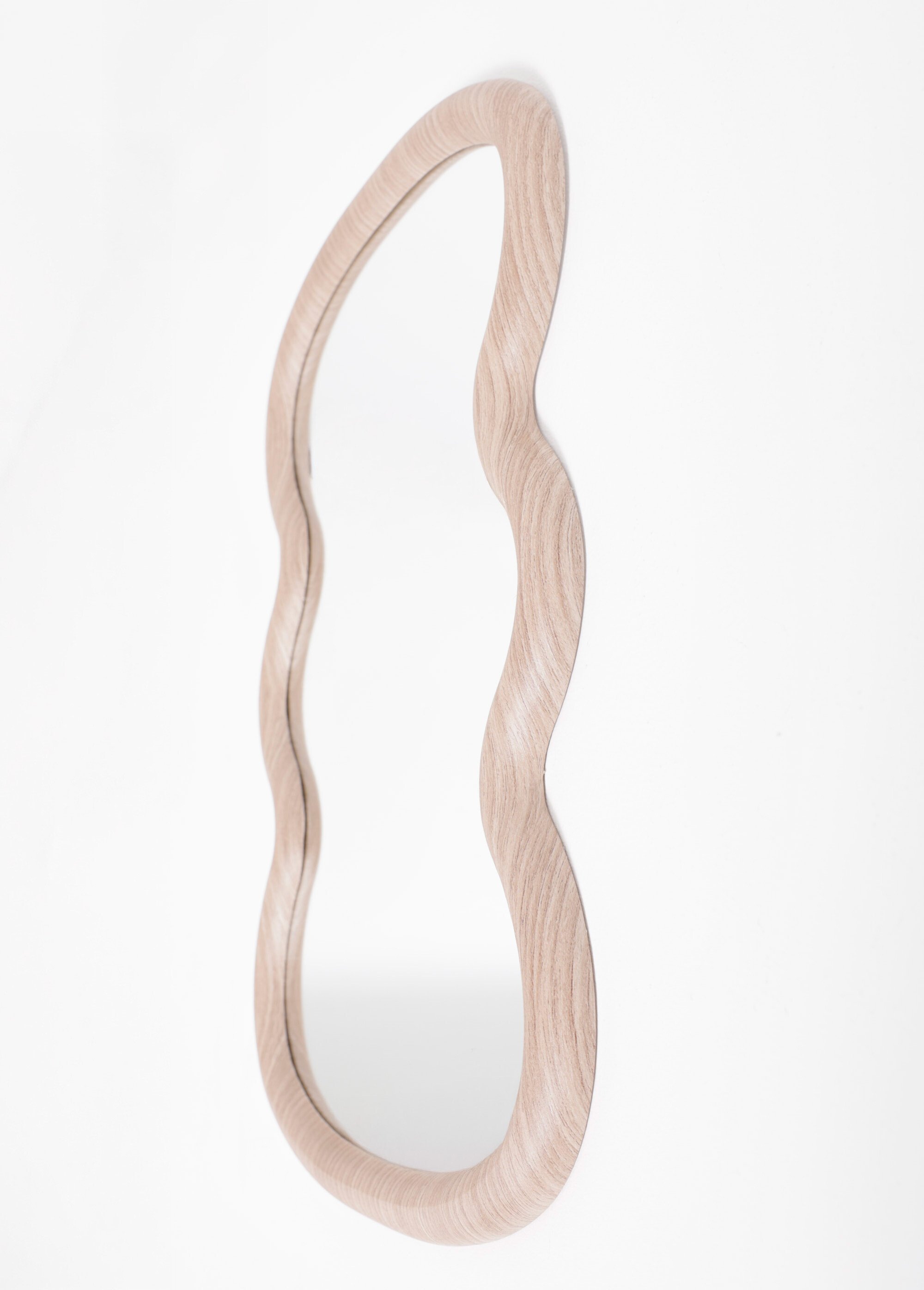 Miroir bois forme organique
