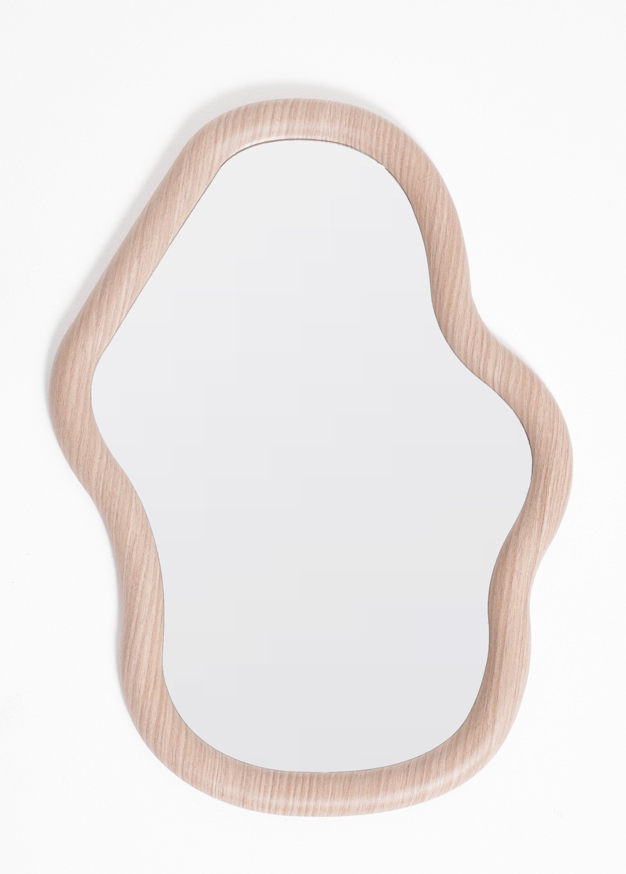 Miroir bois forme organique