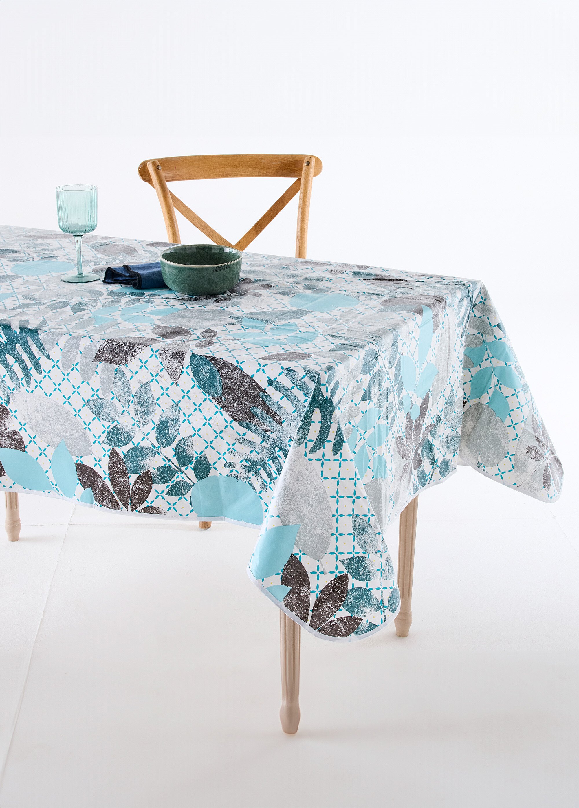 Nappe toile cirée Calitex imprimée Gris REZIA FA1
