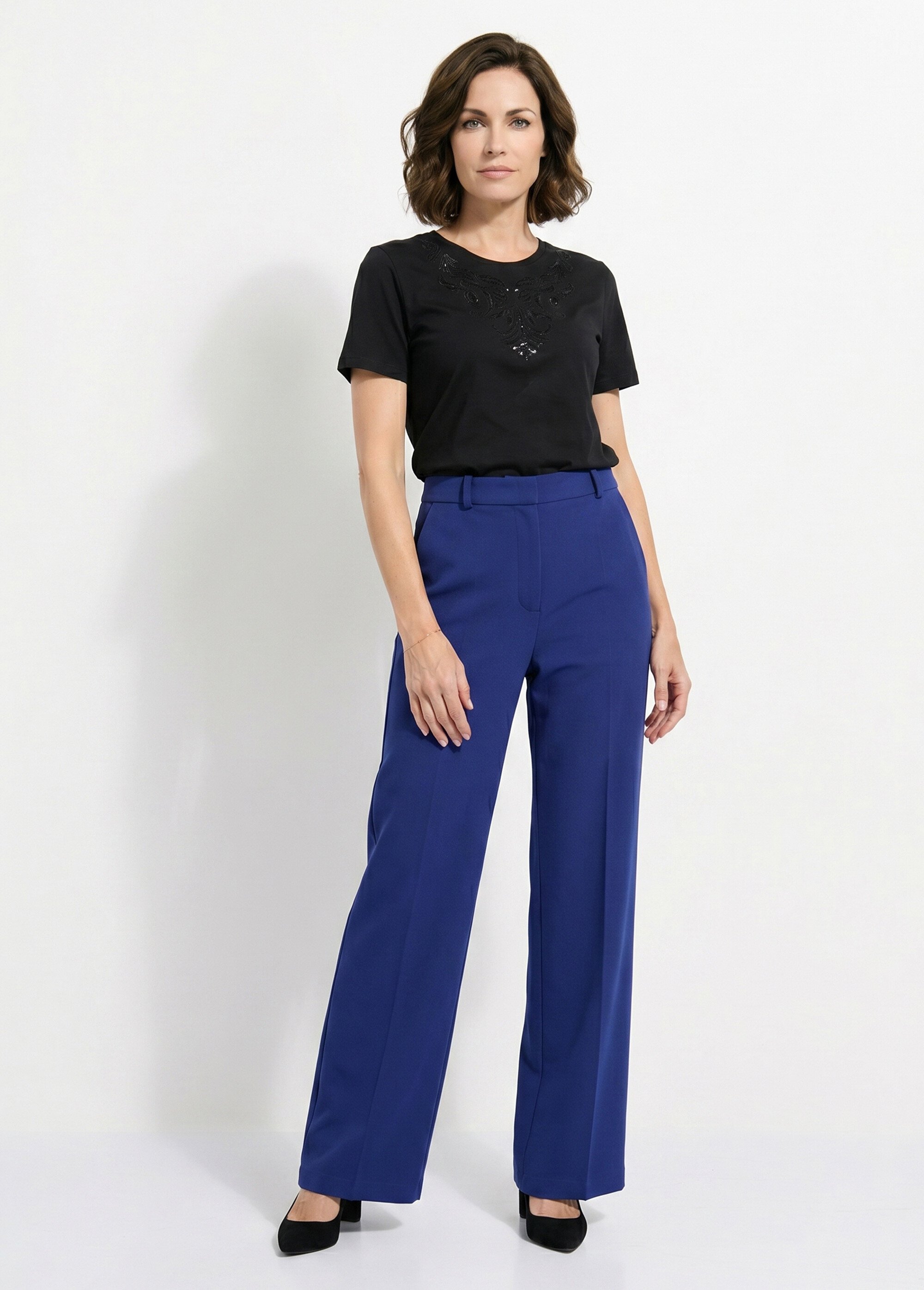 Pantalon fluide large Femme Bleu NEBULE SI1
