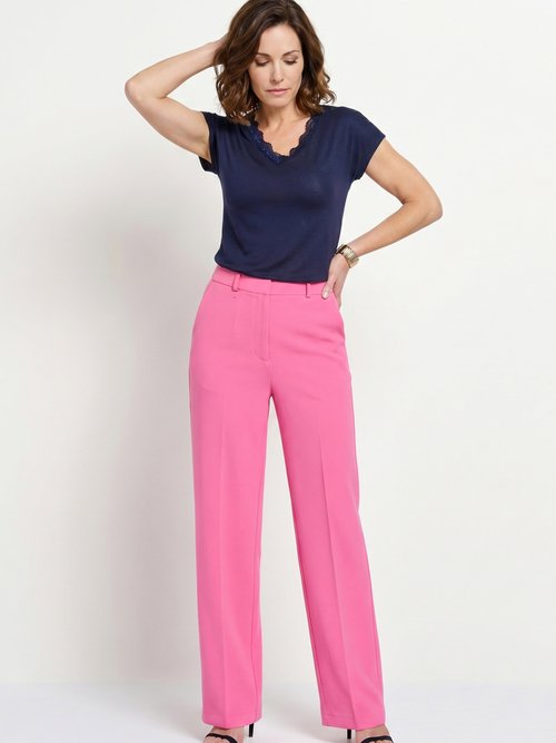 Pantalon fluide large Femme Rose NEBULE MV1