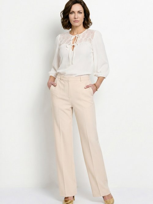 Pantalon fluide large Femme Beige NEBULE MV1