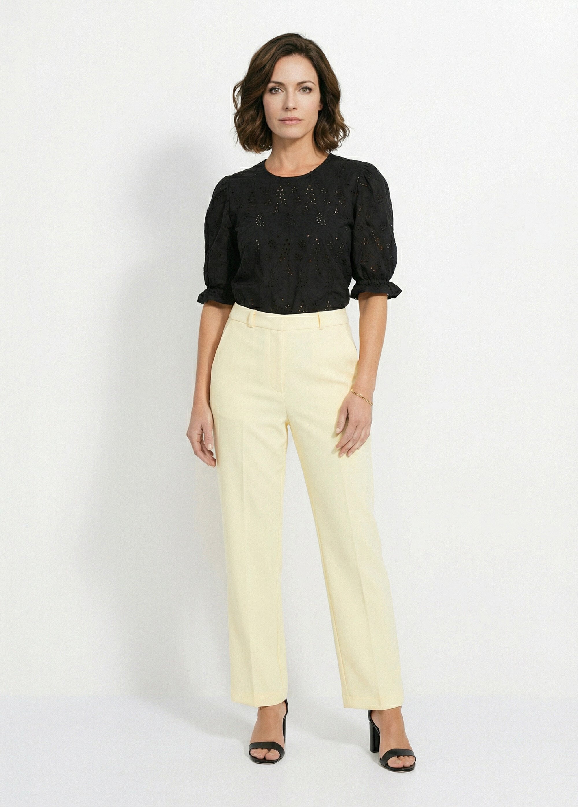 Pantalon fluide large Femme Jaune NEBULE SF1