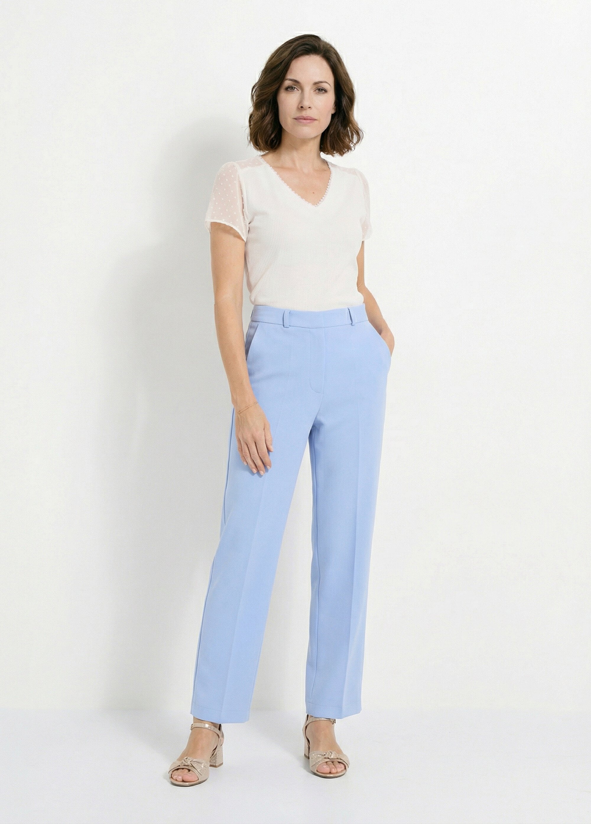 Pantalon fluide large Femme Bleu NEBULE SF1