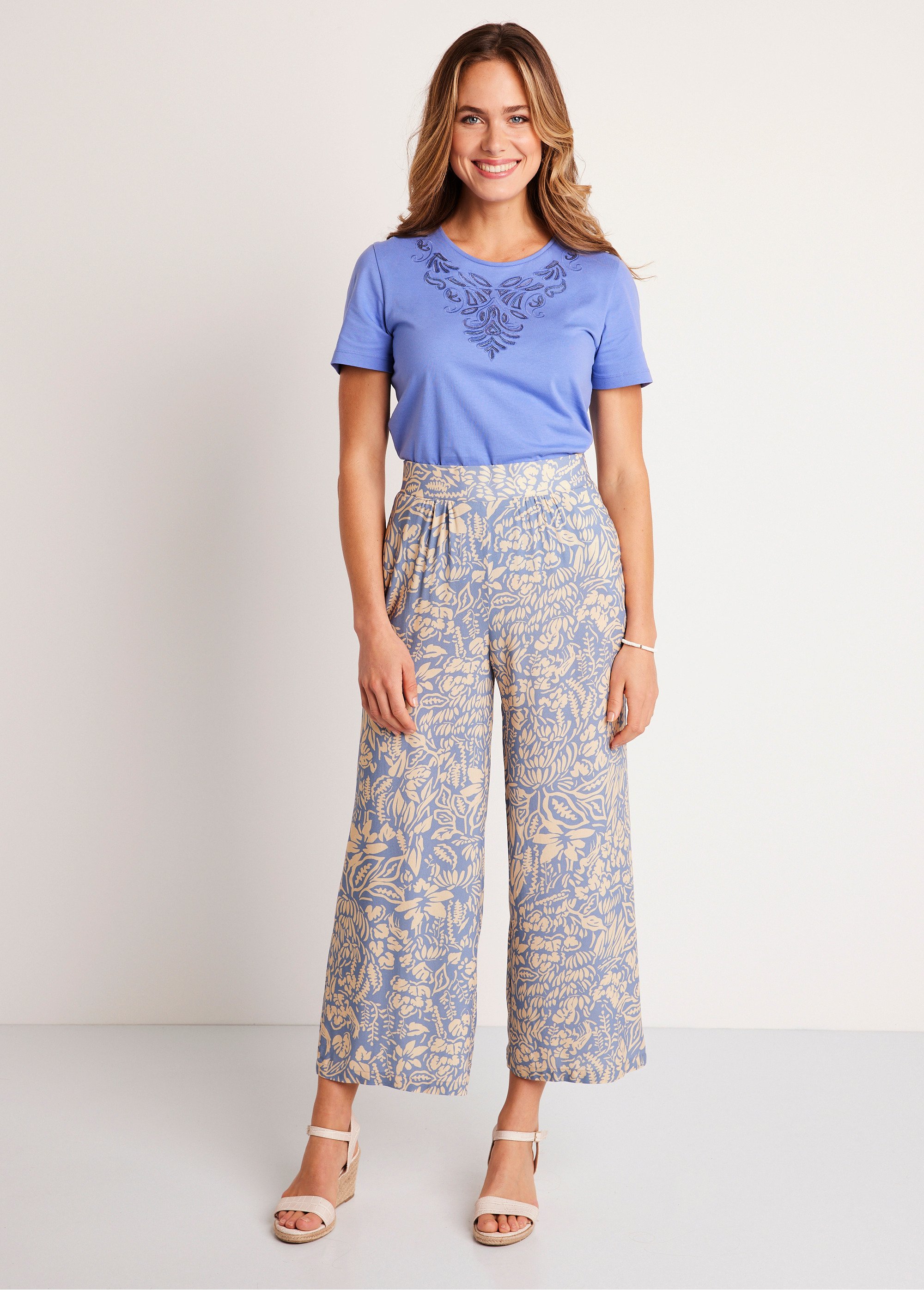 Pantalon en lin taille elastique femme » Grande Taille | Ulla Popken