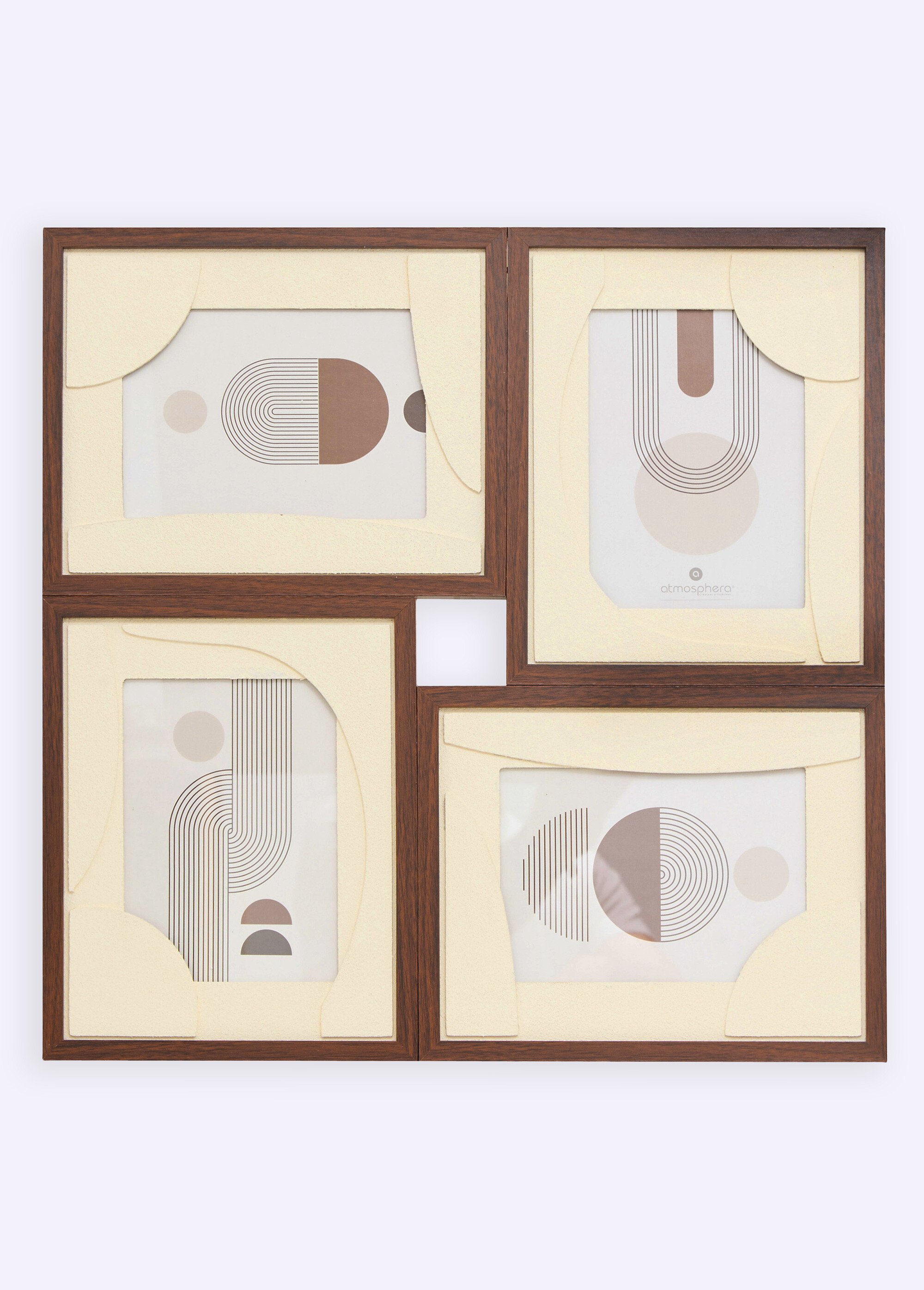 Pêle mêle carré bois, 4 cadres photos Marron JJA-212935 FA1