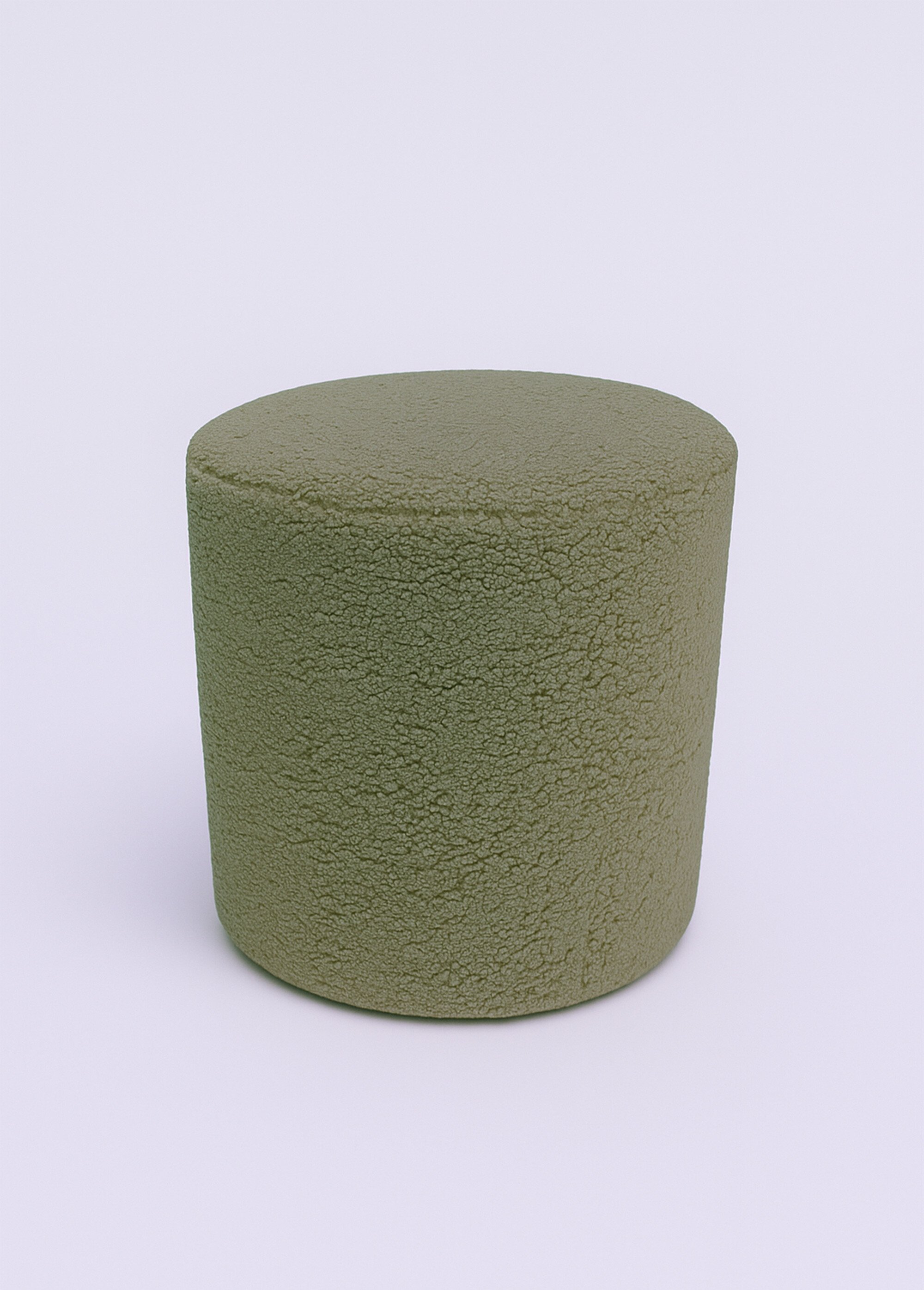 Pouf déco rond en maille bouclette