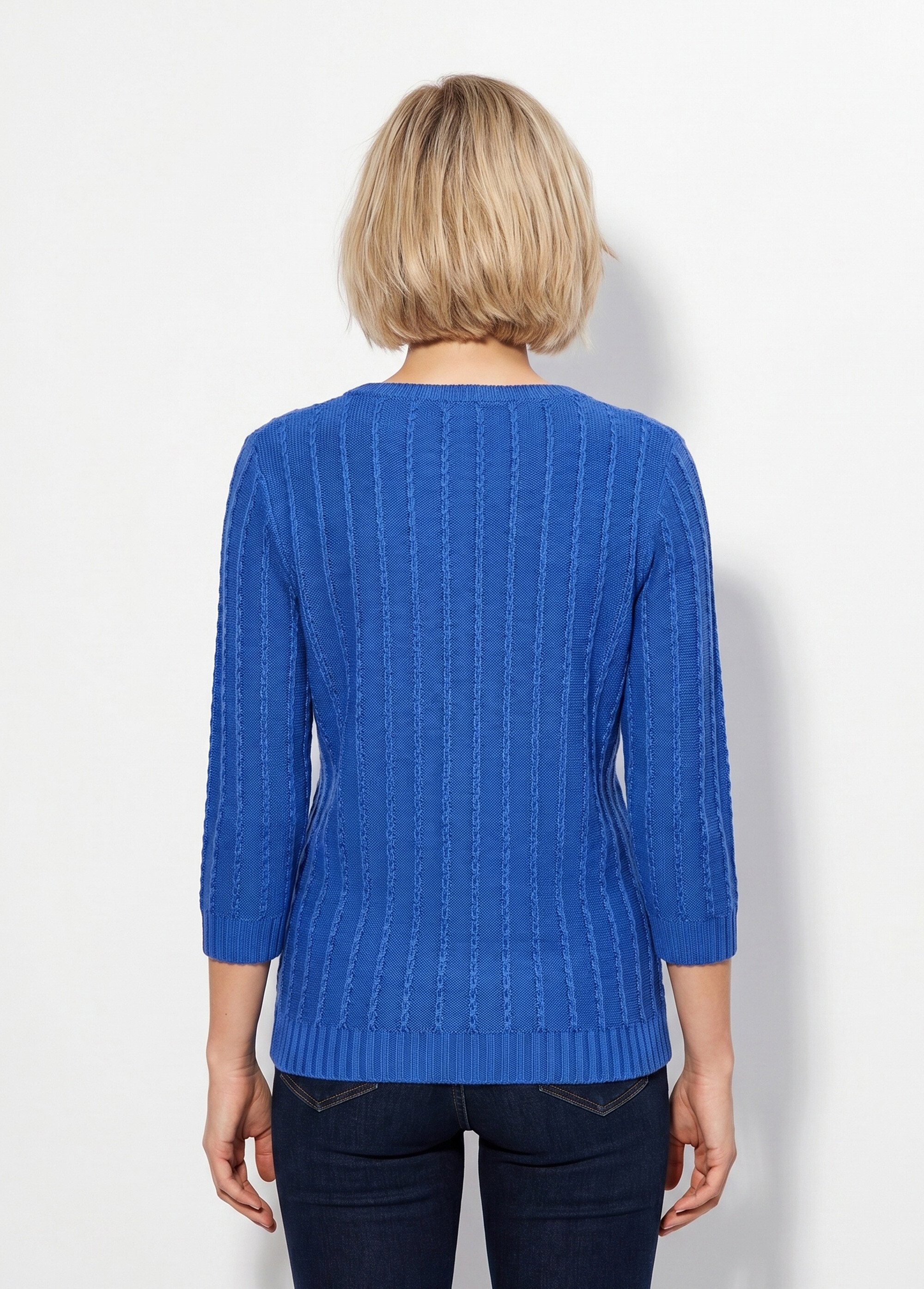 Pull col bateau manches 3/4 Femme Bleu MIRIBEL DO1