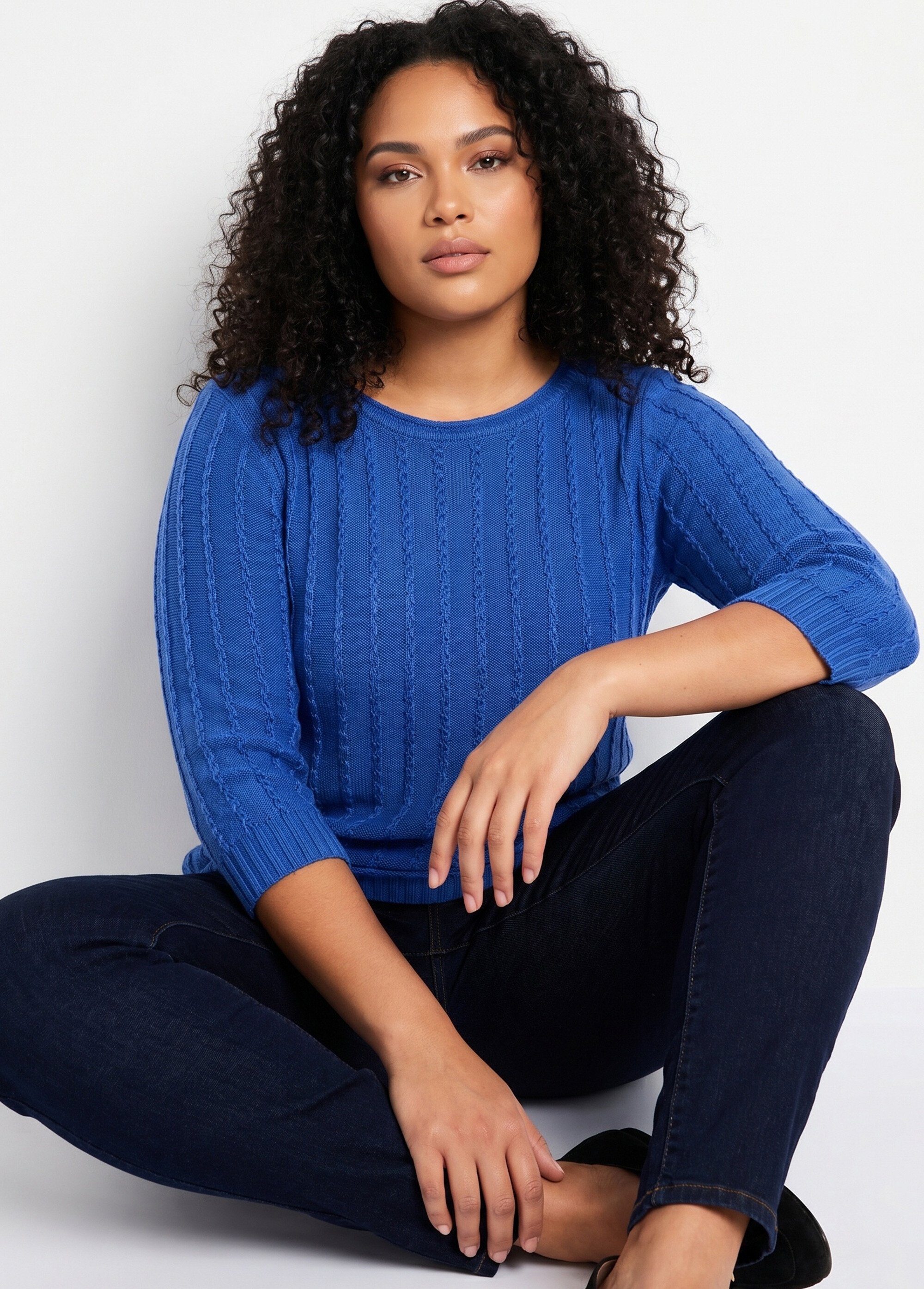 Pull col bateau manches 3/4