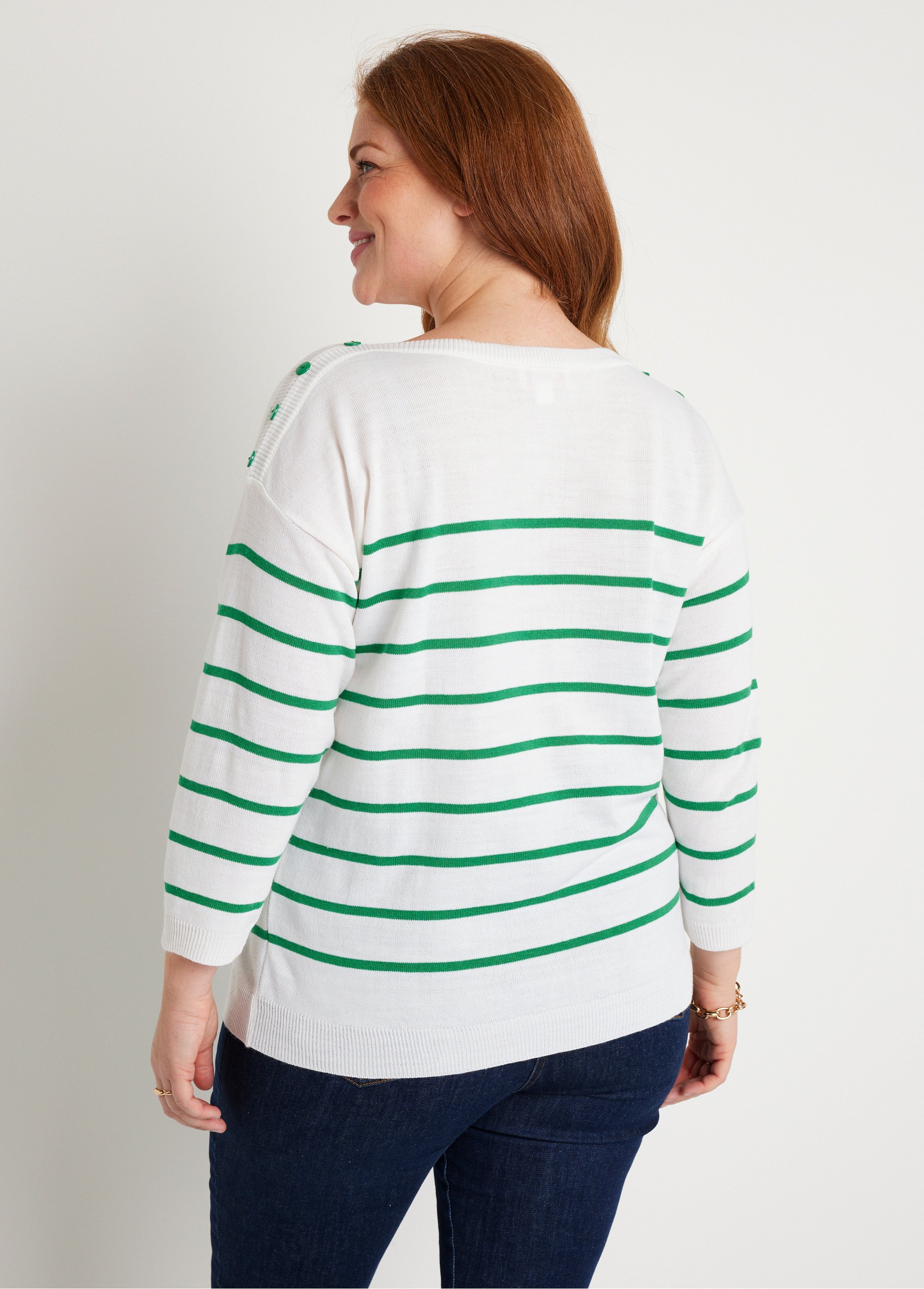 Pull fin rayé