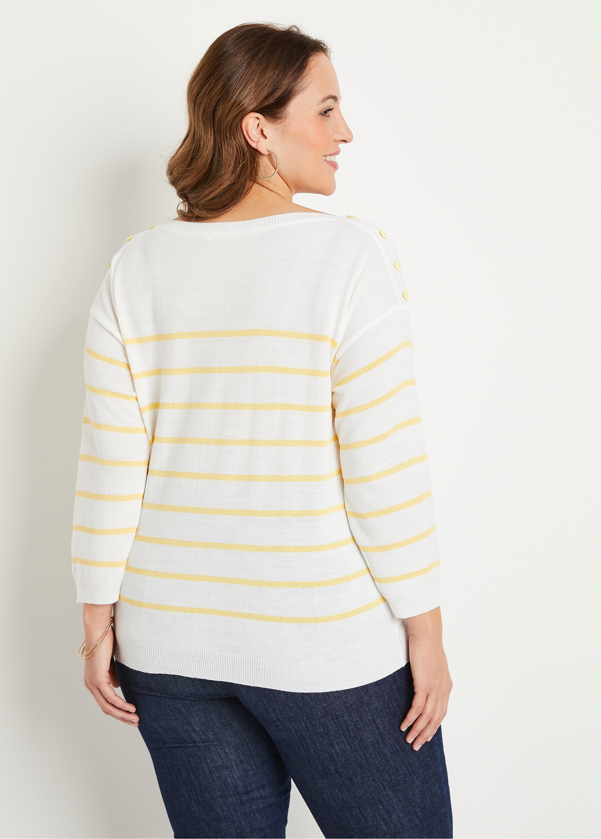 Pull fin rayé