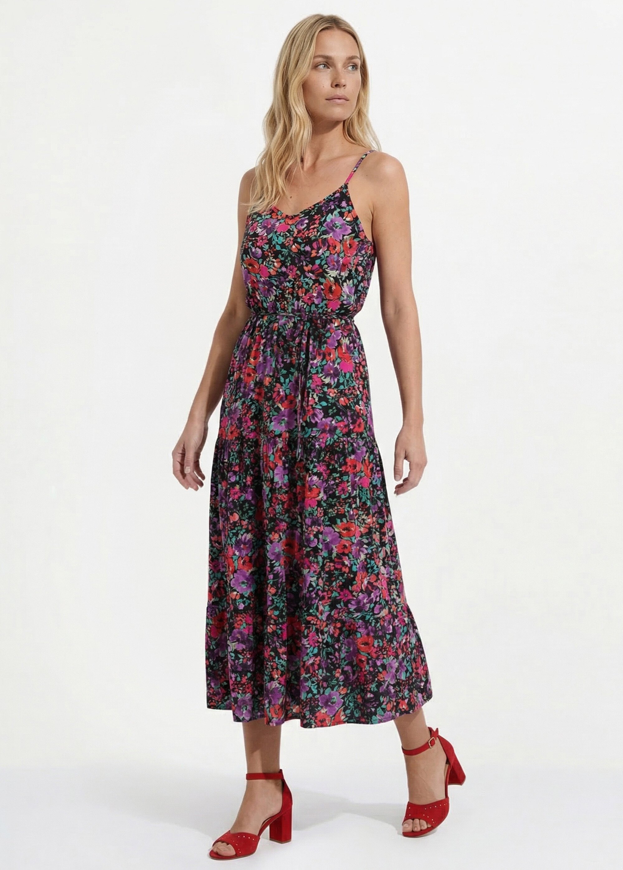 Robe longues volantée fines bretelles Femme MULTICOLORE ESMEANE MV1