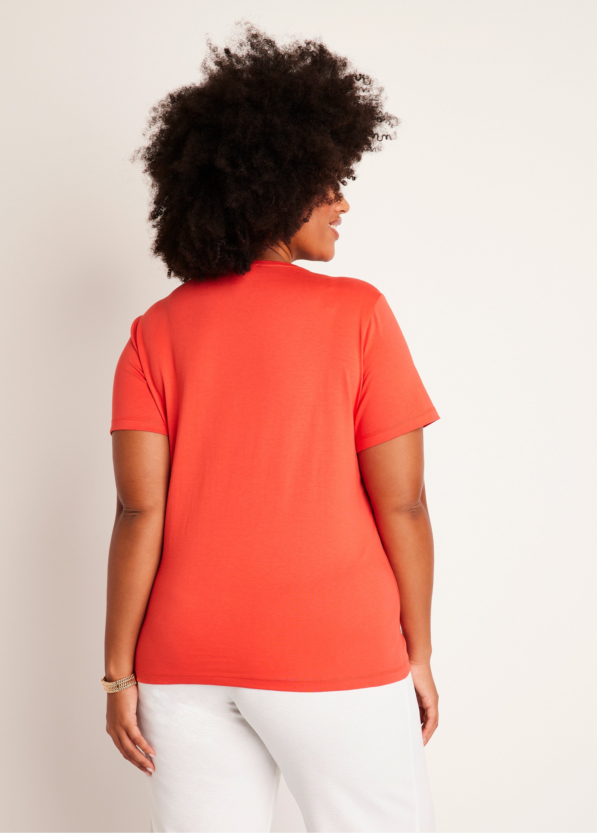 T-shirt court brodé manches courtes