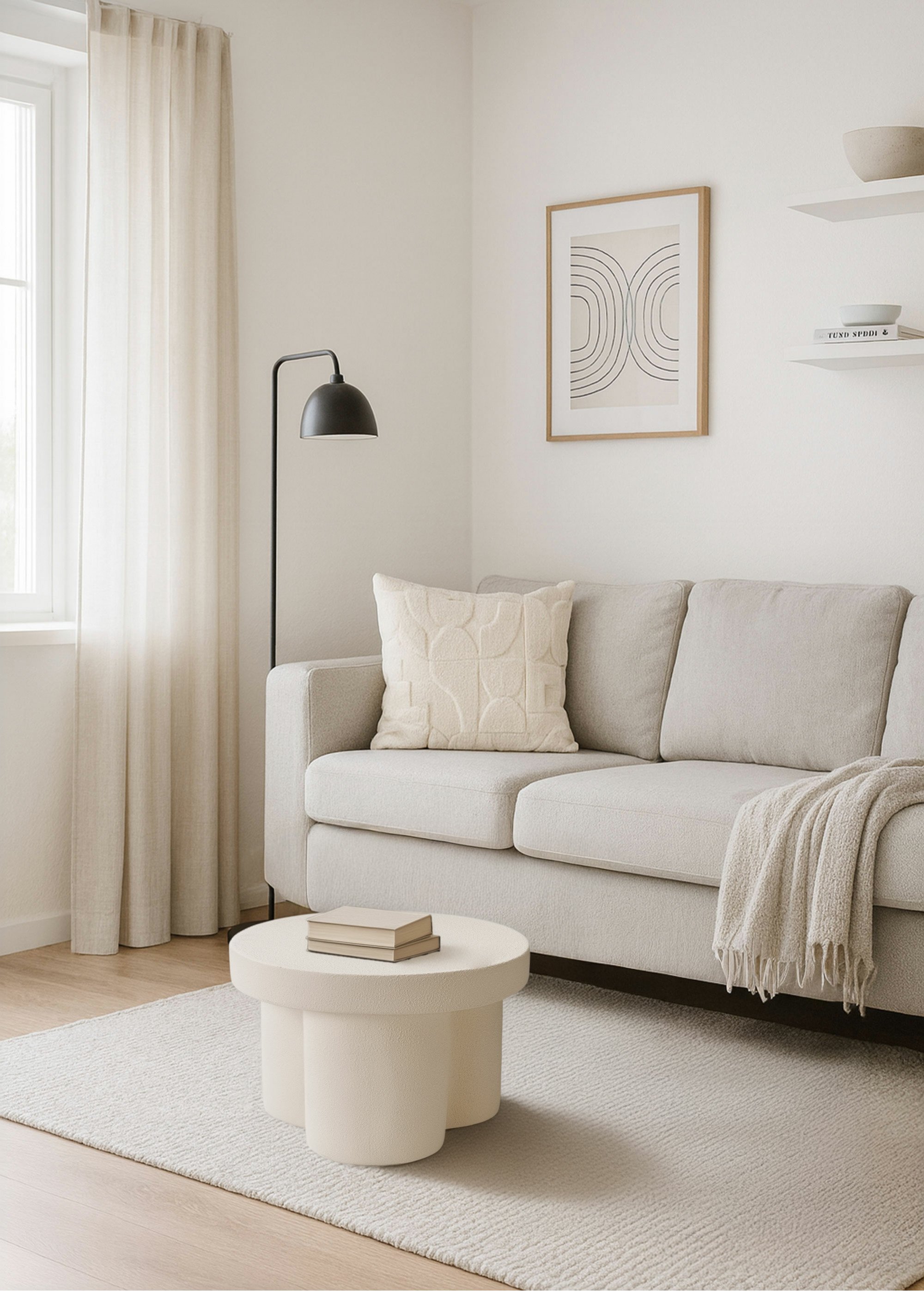 Table basse en métal, aspect brut BLANC KP-HZ1259930 SF1