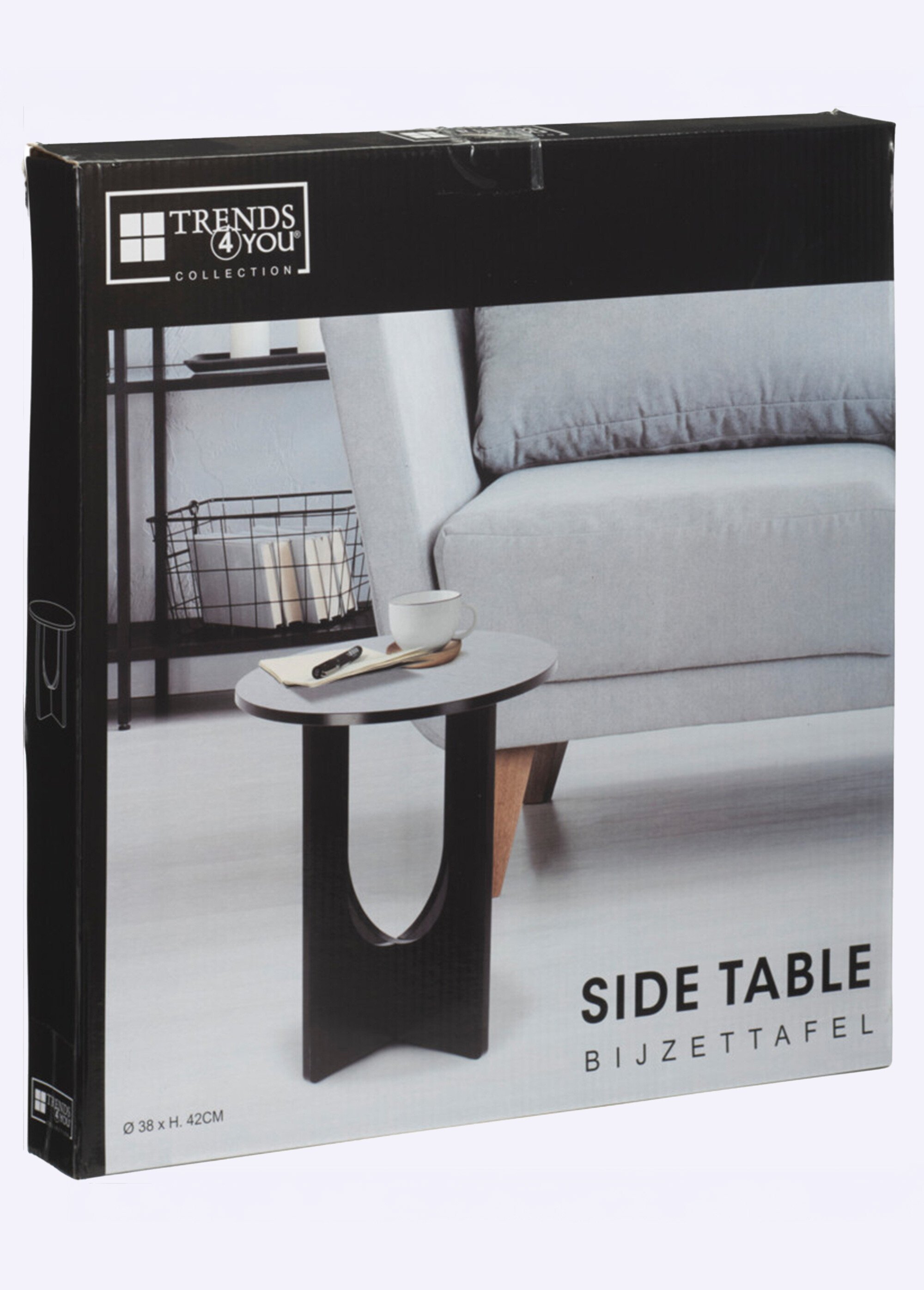 Table d'appoint en bois formes évidées NOIR KP-HZ1240390 DE1