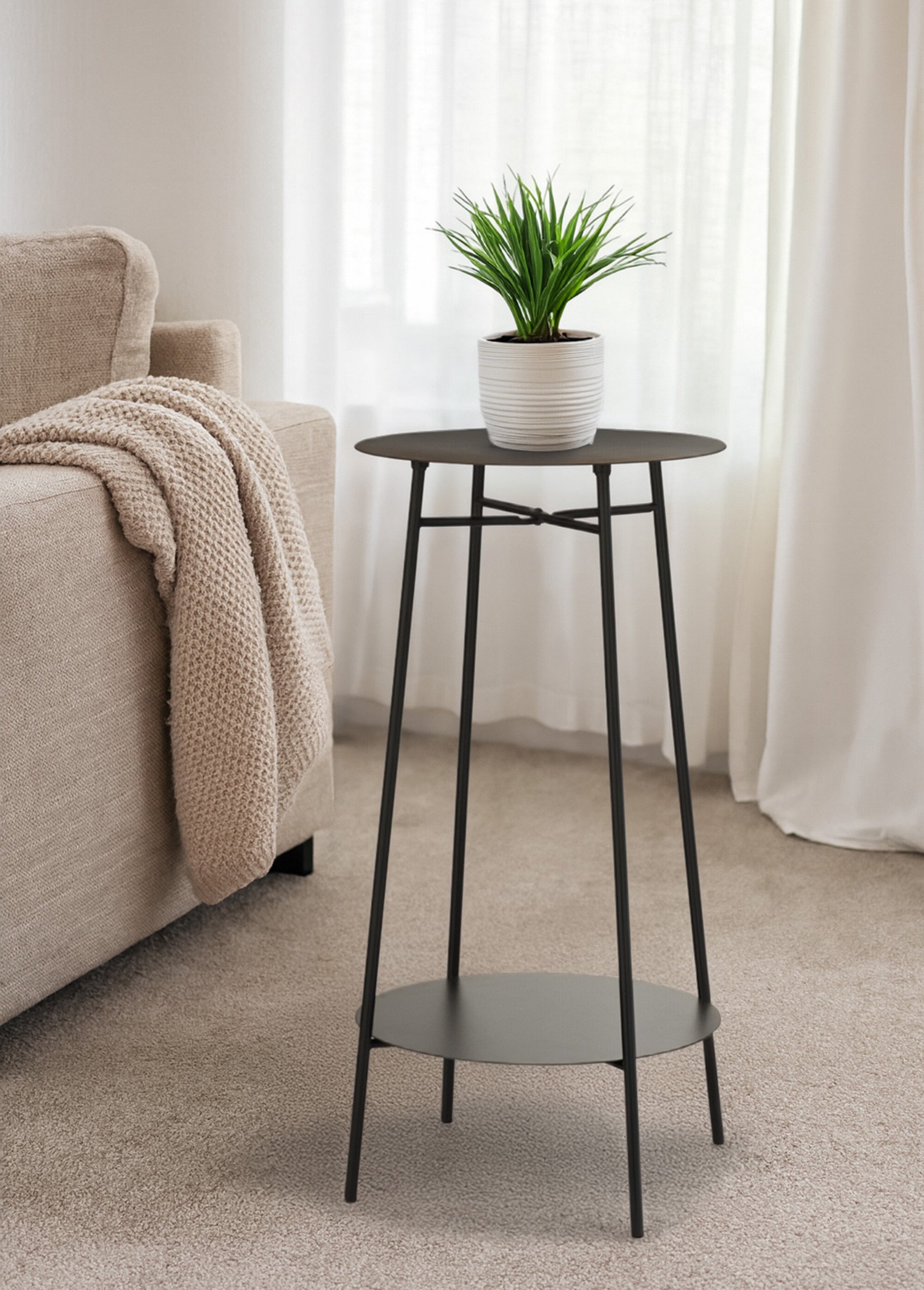 Table d'appoint en métal façon sellette NOIR KP-HZ1242920 SI1