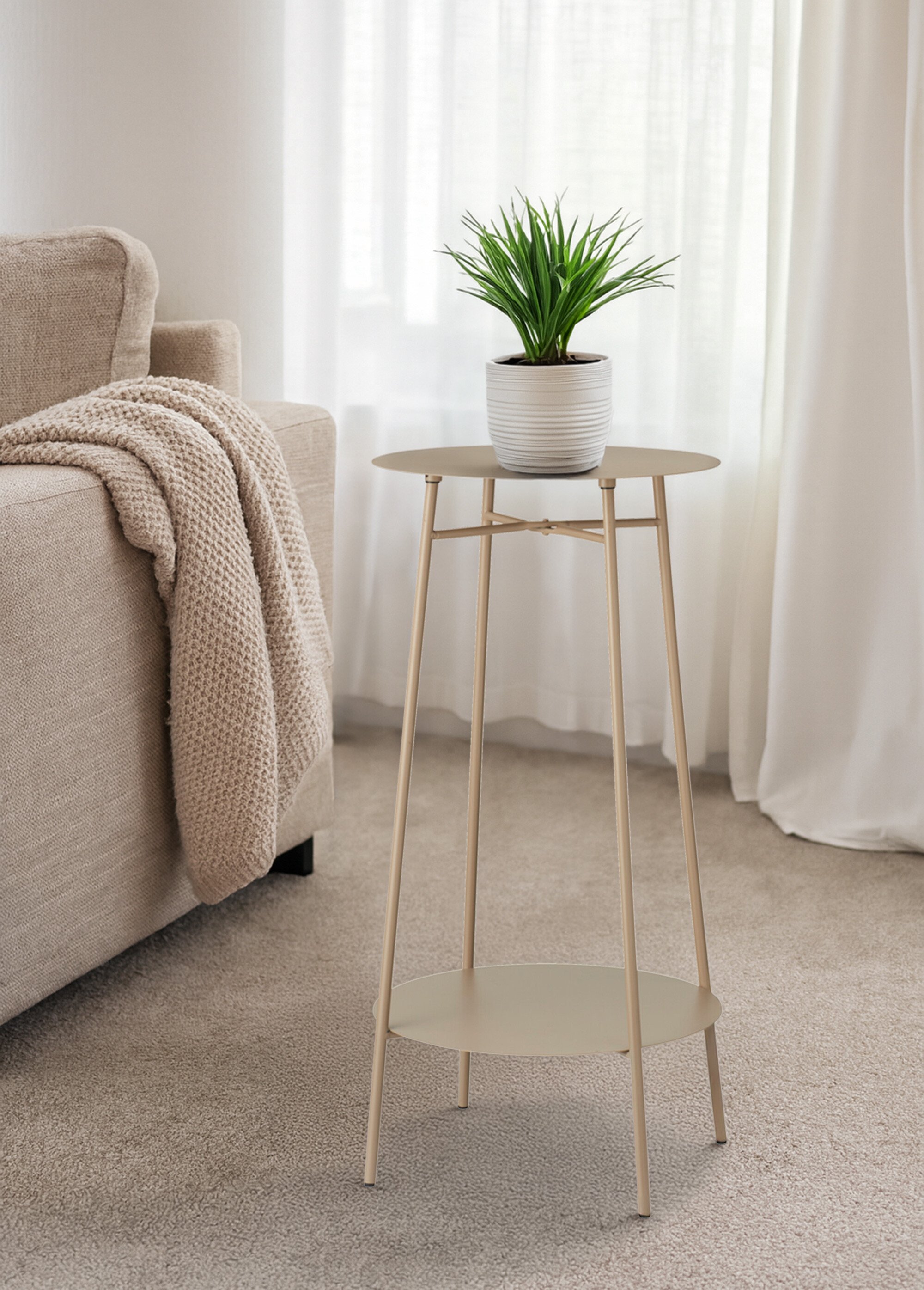 Table d'appoint en métal façon sellette MARRON KP-HZ1242920 SI1