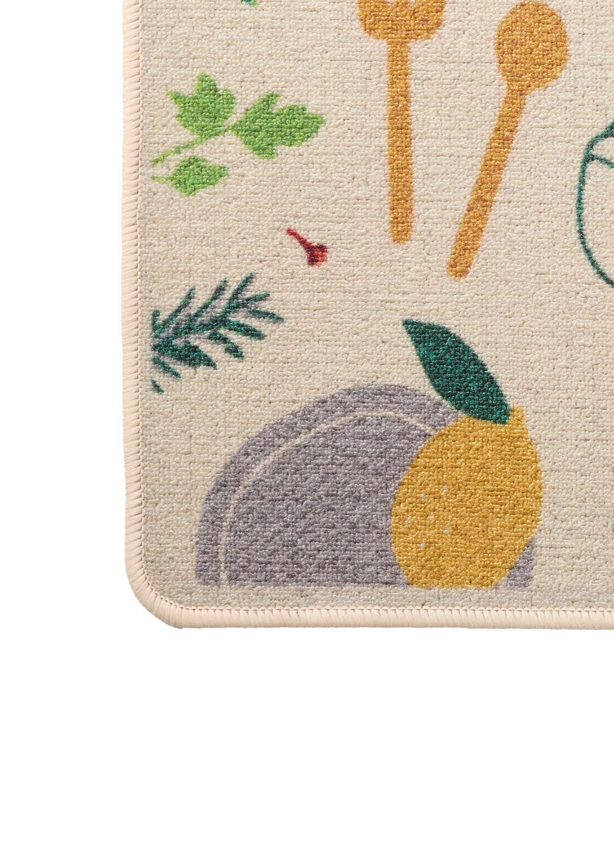Tapis de cuisine motif légumes protection Blanc RAOUL DE1