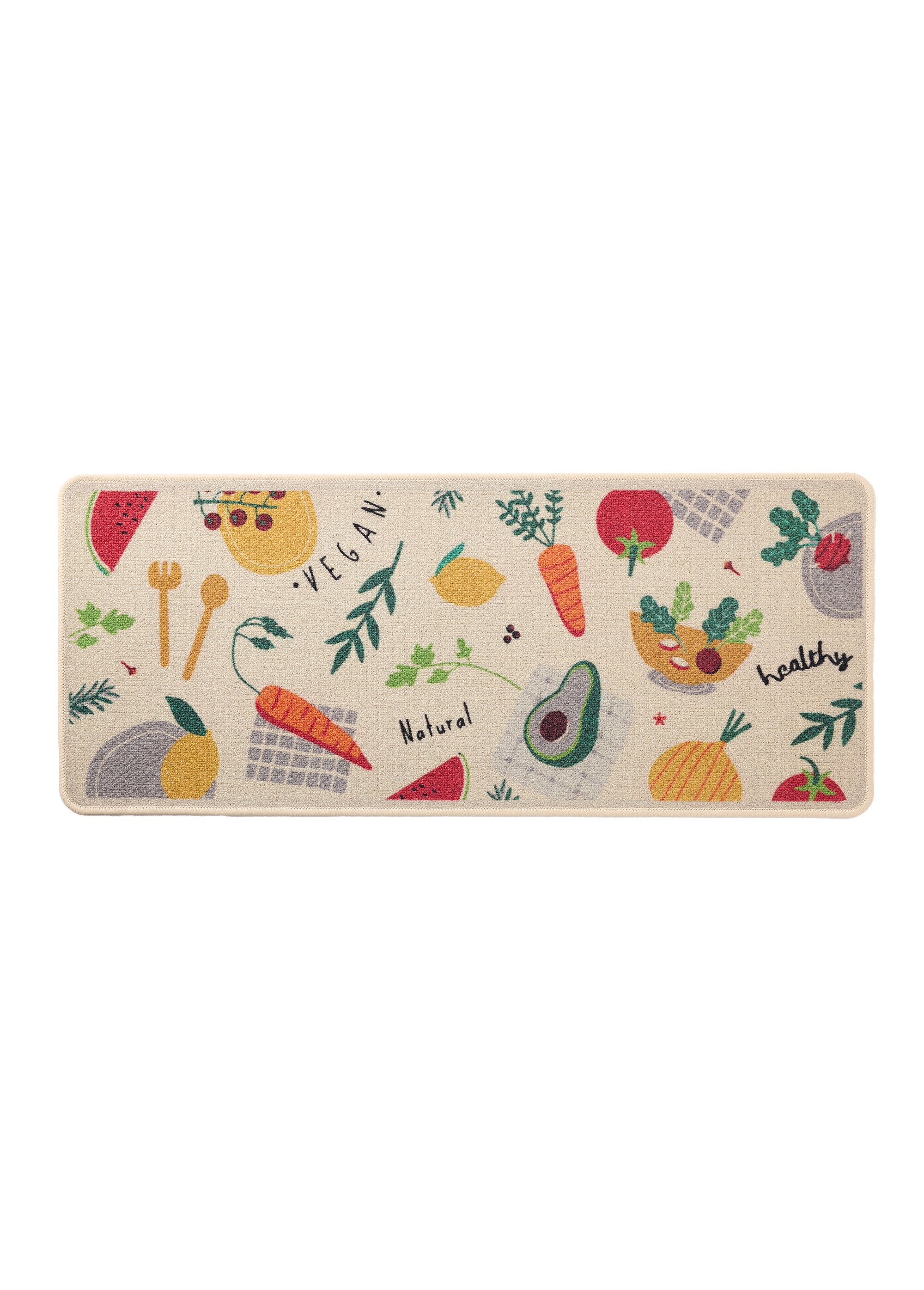 Tapis de cuisine motif légumes protection Blanc RAOUL FA1