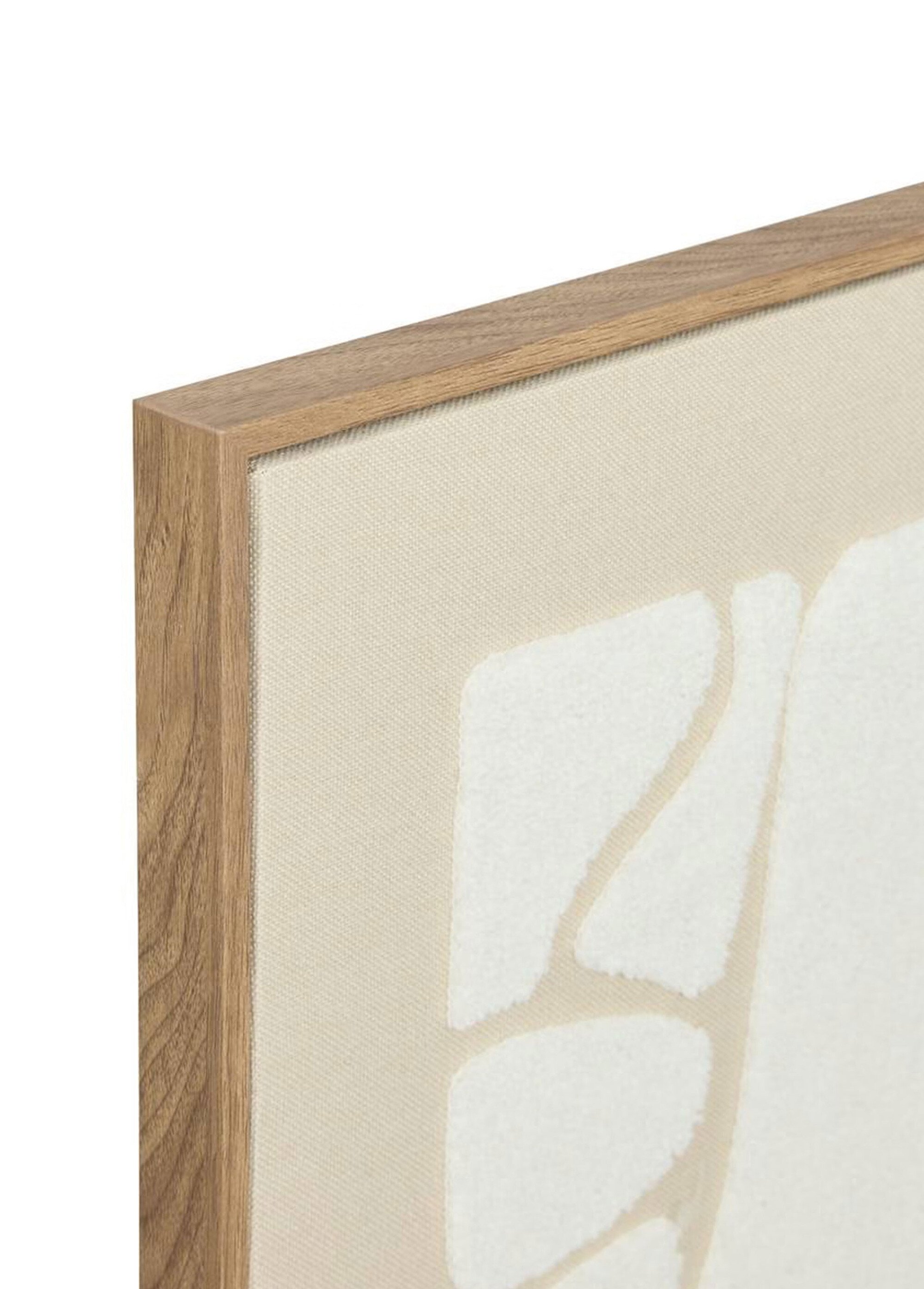 Toile 3D abstraite + cadre aspect bois Beige JJA-210453 DE2