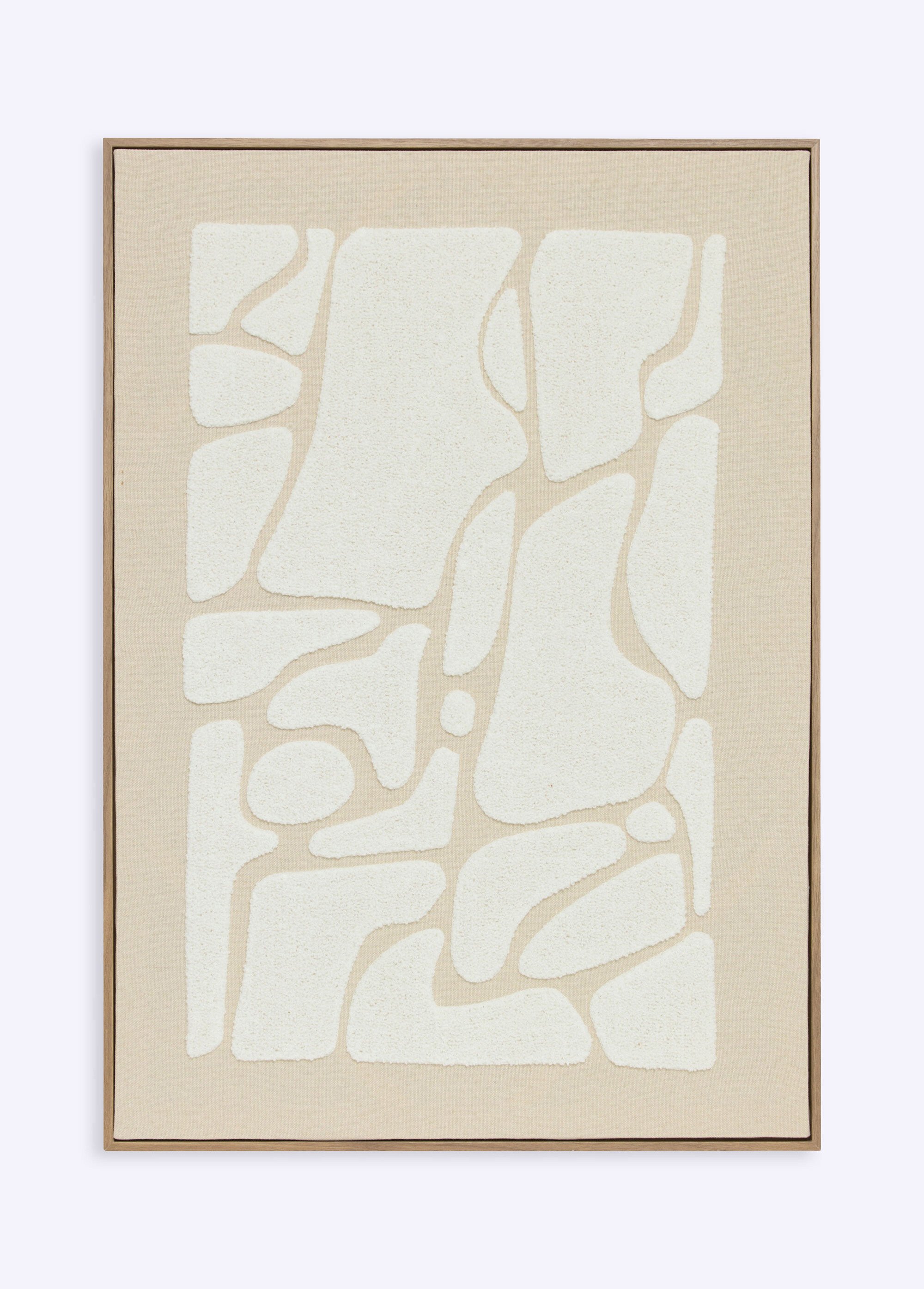 Toile 3D abstraite + cadre aspect bois Beige JJA-210453 FA1