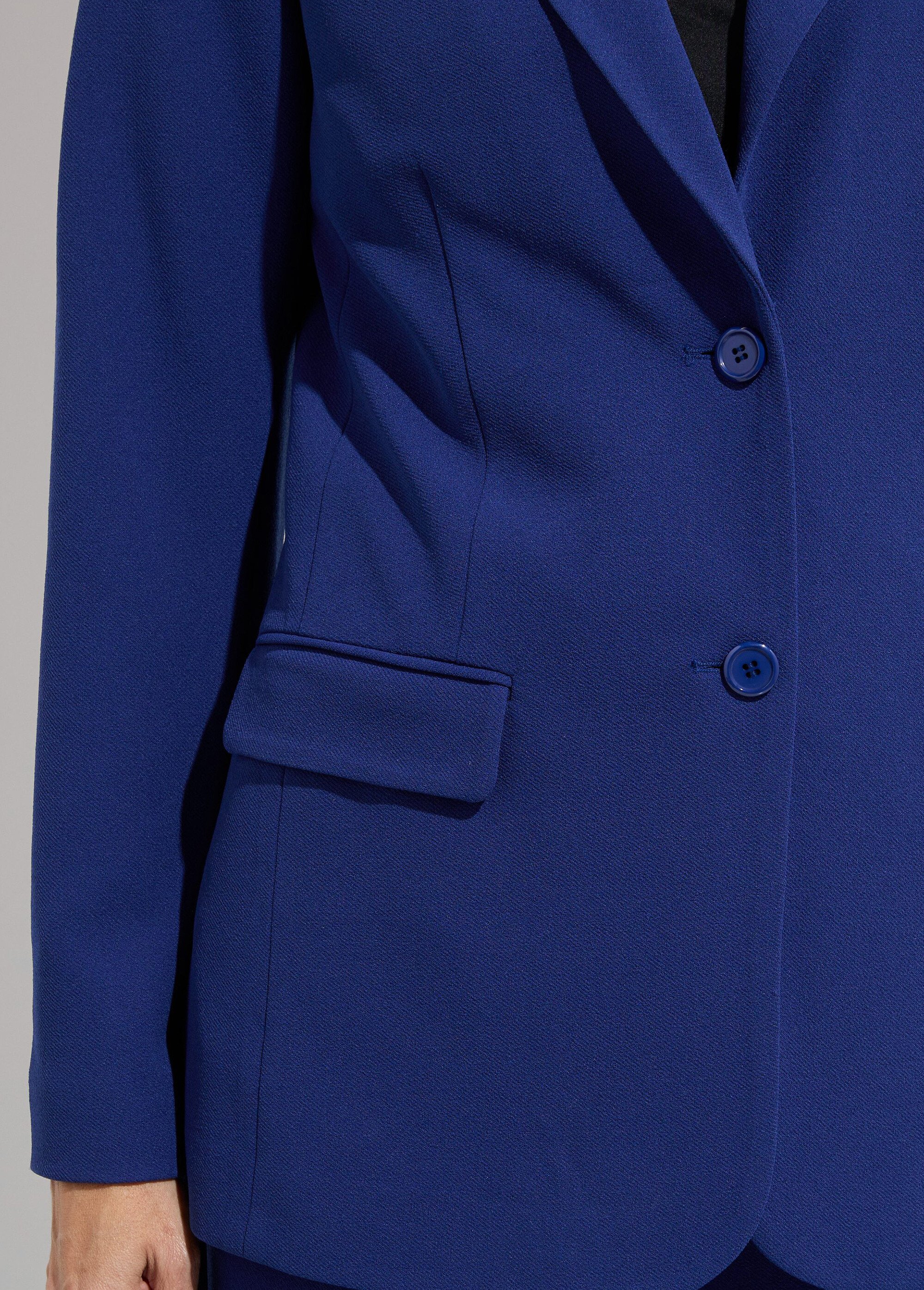 Veste blazer coupe droite maille unie Femme Bleu TAGADA DE2