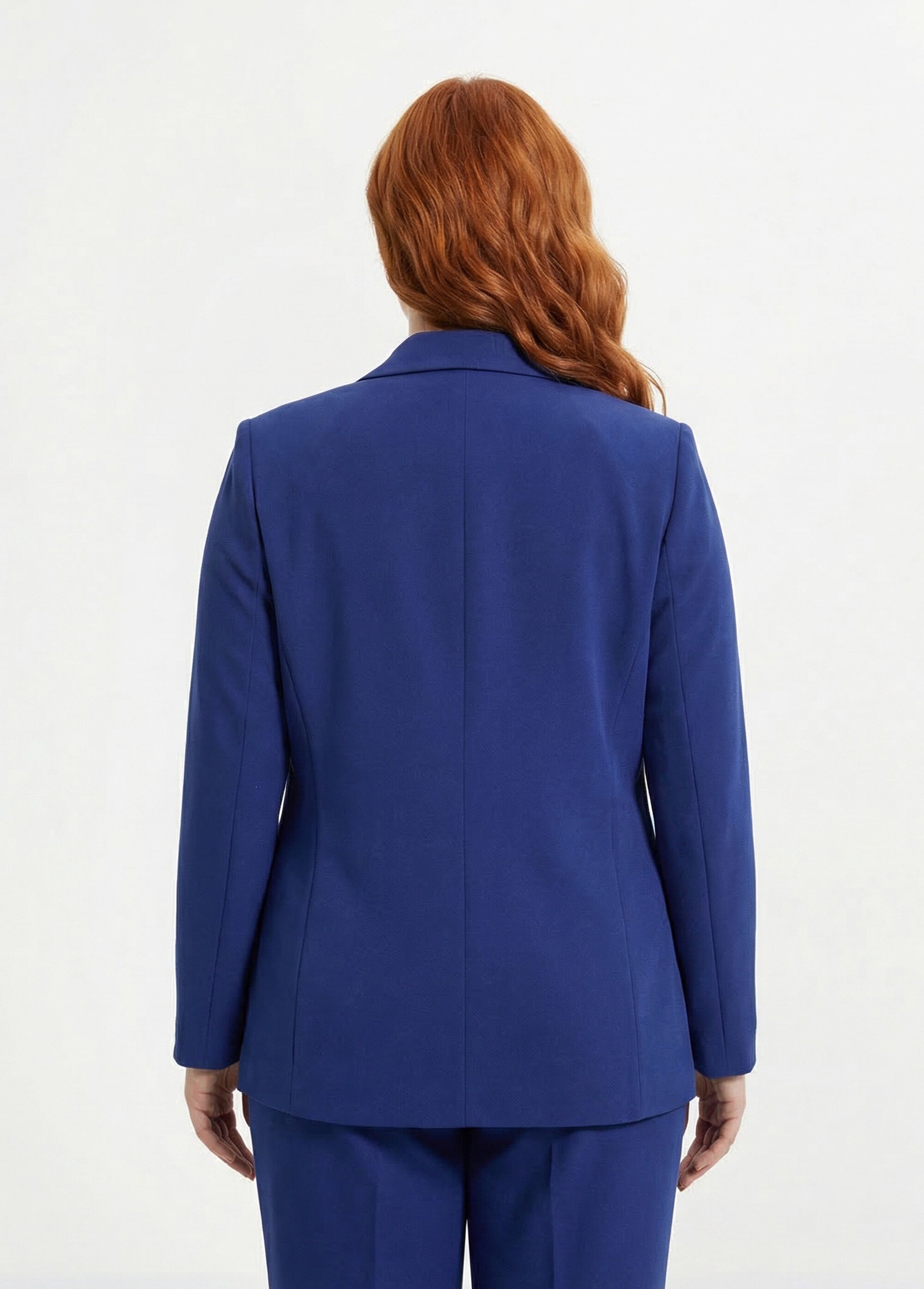 Veste blazer coupe droite maille unie
