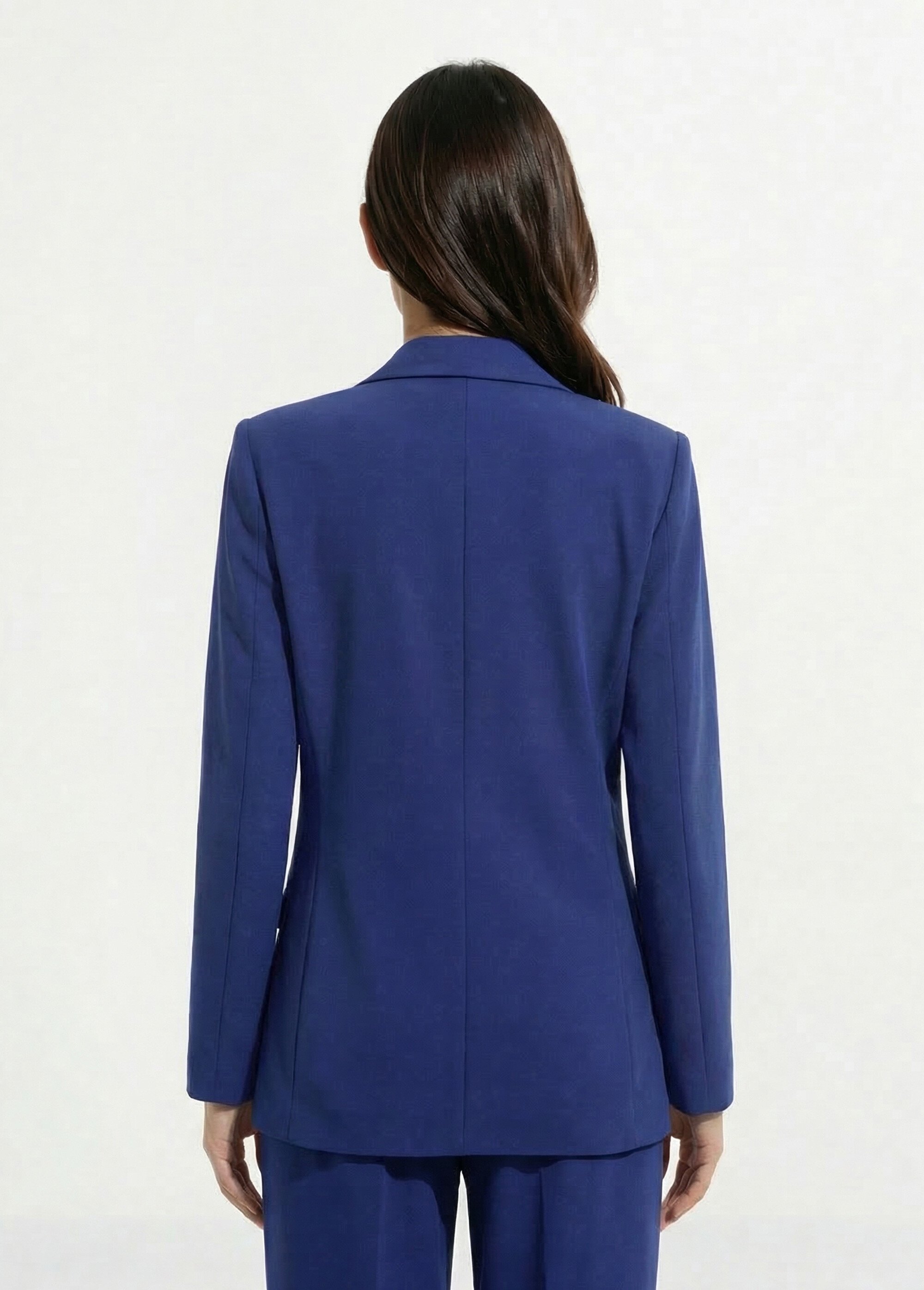 Veste blazer coupe droite maille unie Femme Bleu TAGADA DO1
