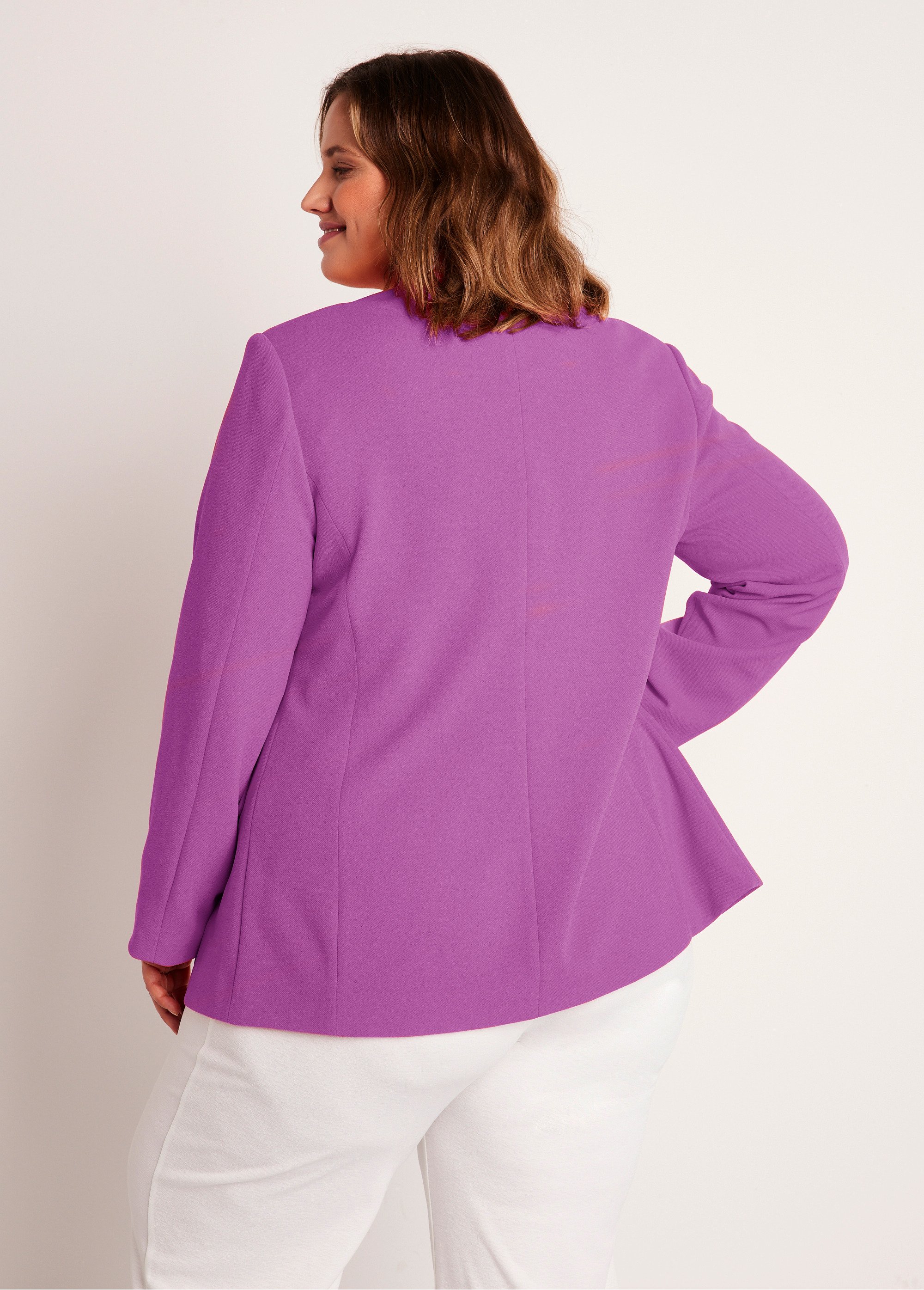 Veste blazer coupe droite maille unie