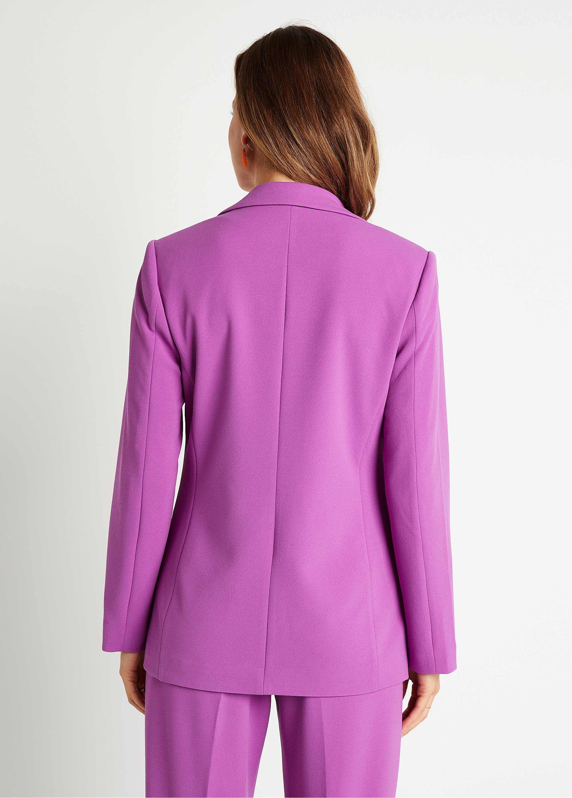 Veste blazer coupe droite maille unie
