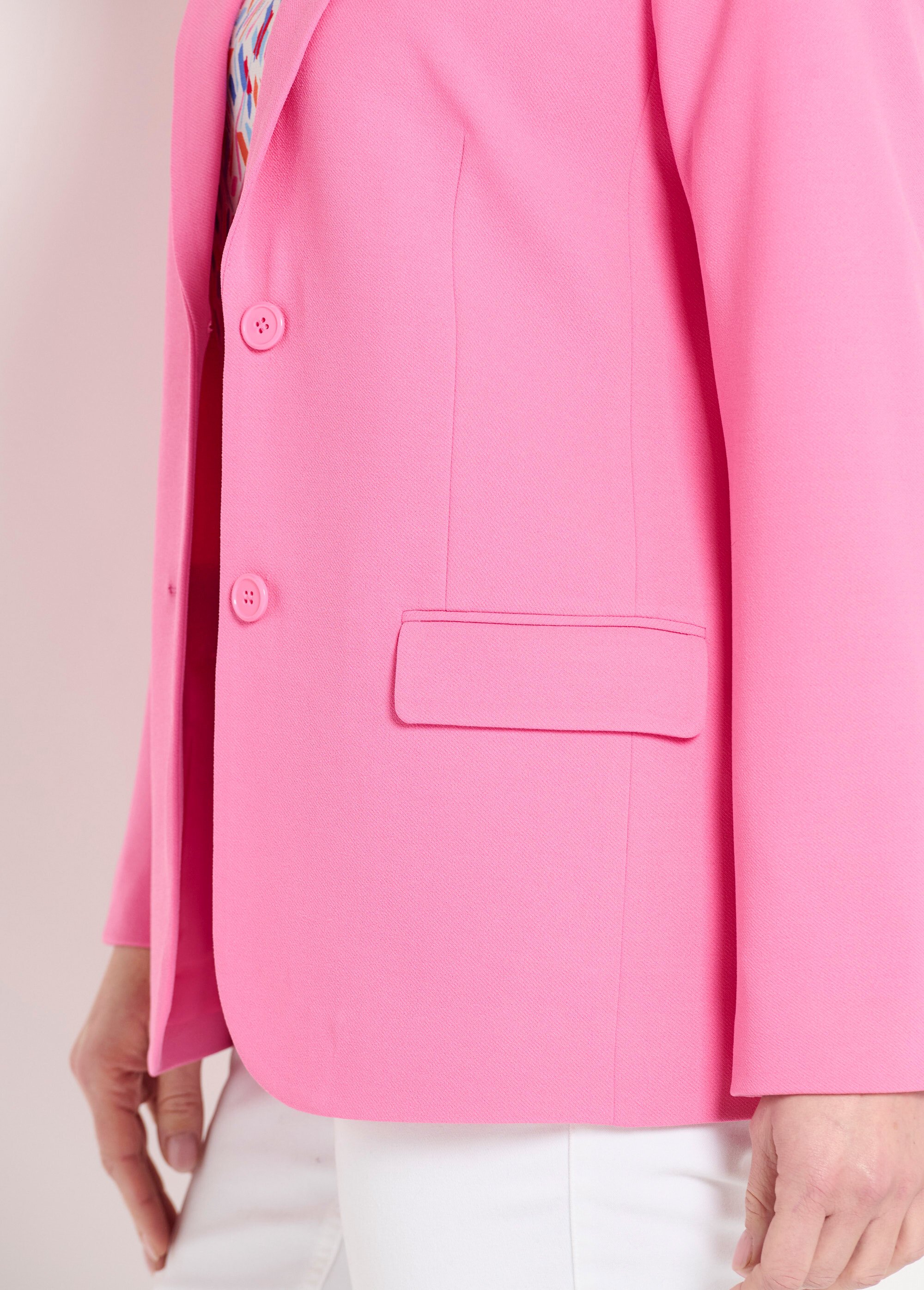 Veste blazer coupe droite maille unie Femme Rose TAGADA DE2