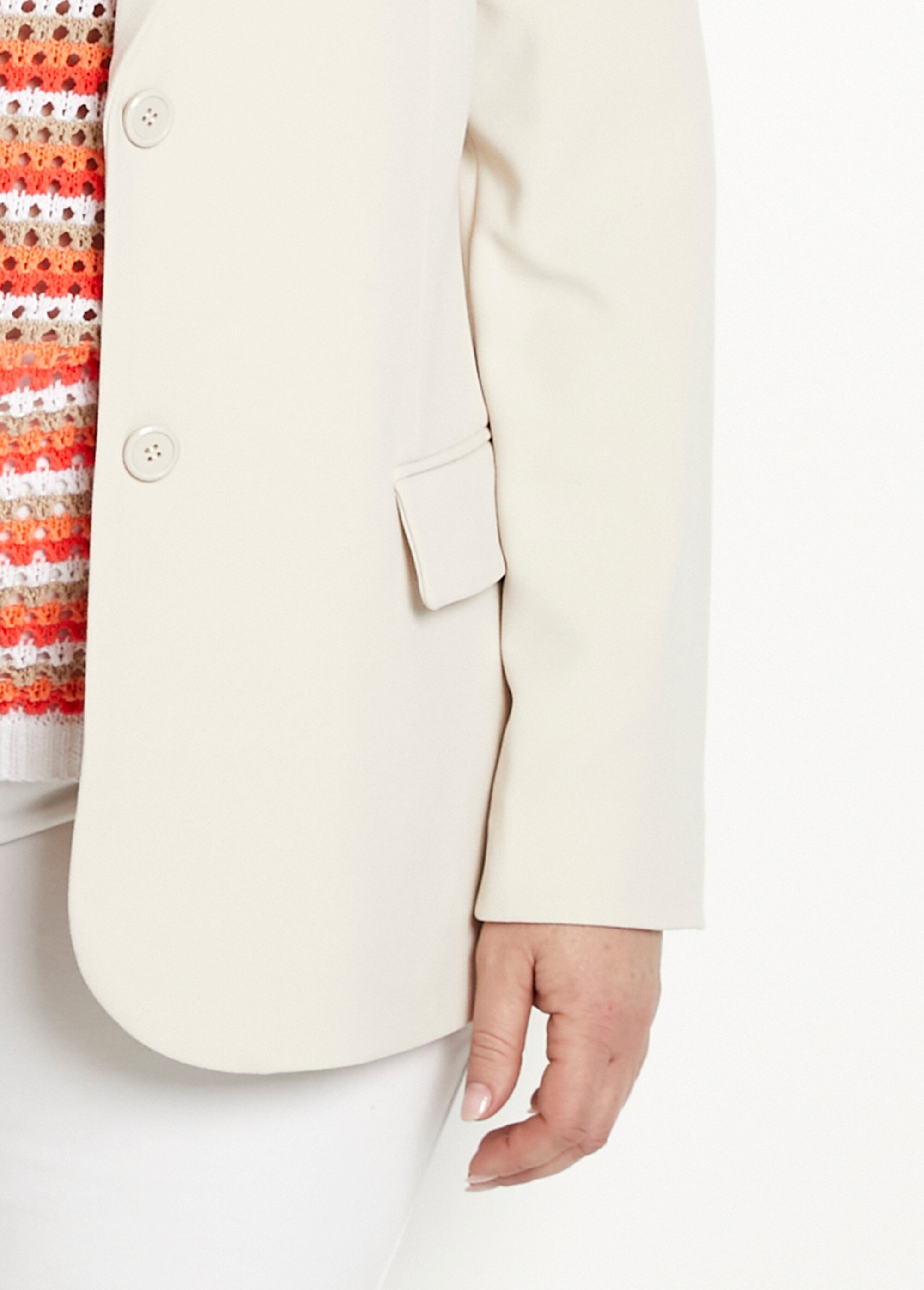 Veste blazer coupe droite maille unie