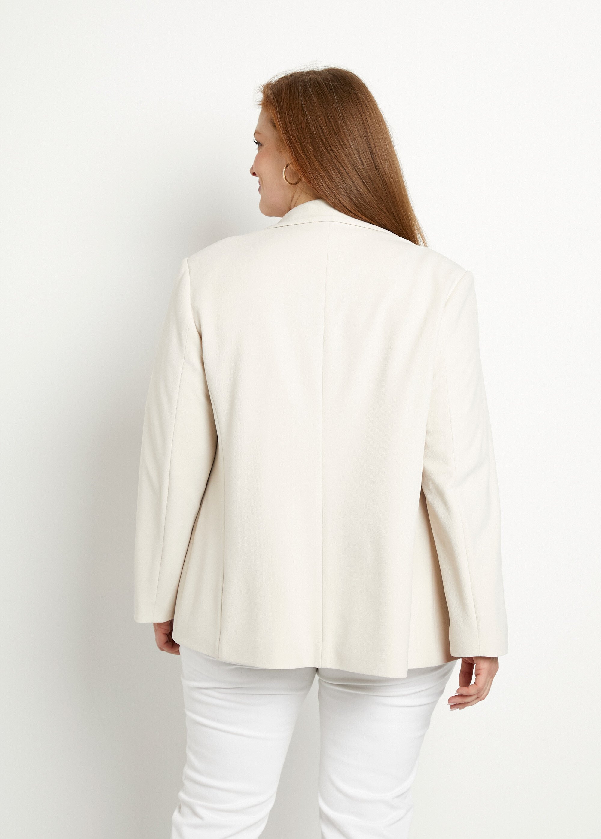 Veste blazer coupe droite maille unie